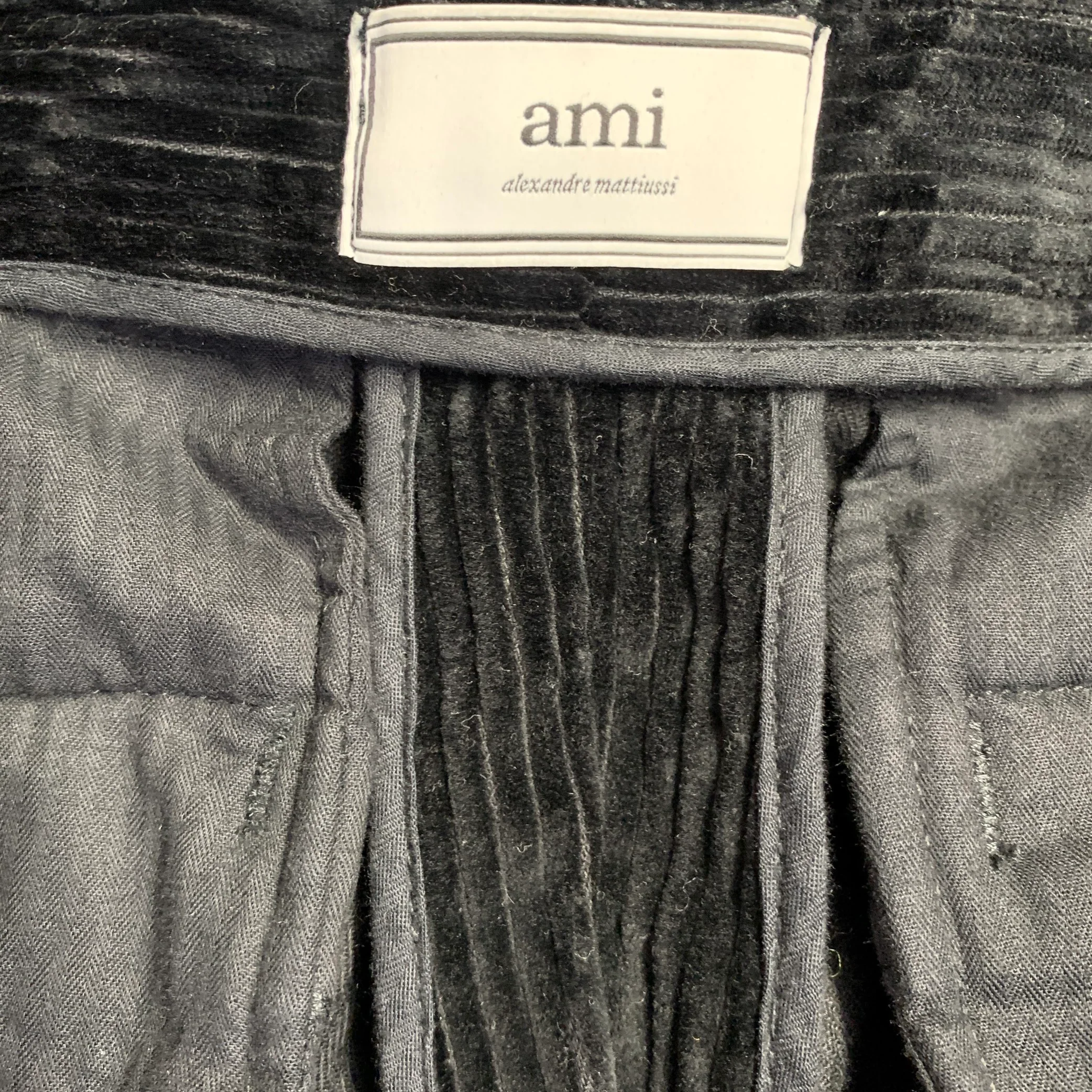AMI by ALEXANDRE MATTIUSSI Size L Black Corduroy Cotton Button Fly Casual Pants - Image 5