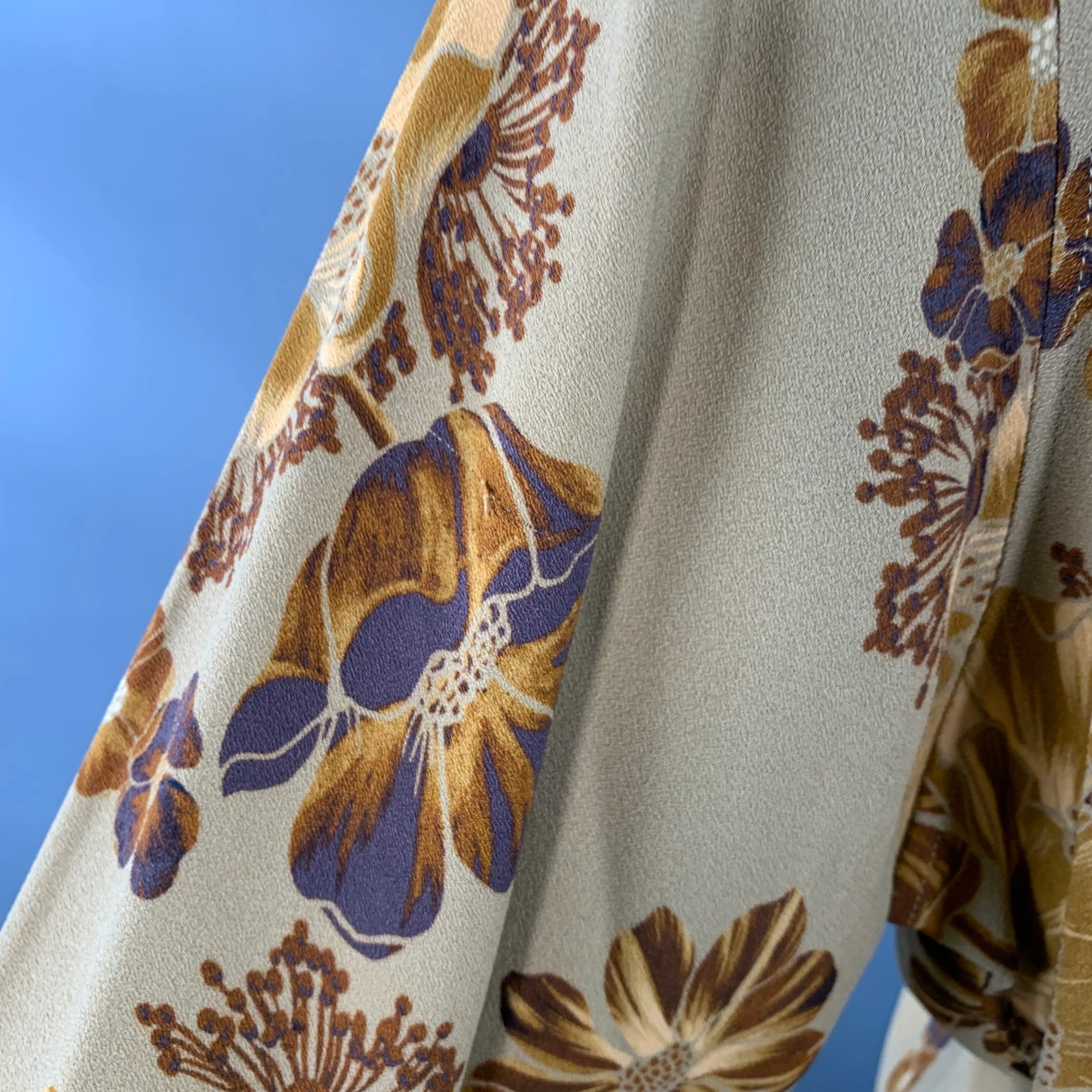 AMI by ALEXANDRE MATTIUSSI Size M Brown Tan Floral One Pocket Oversized Long Sleeve Shirt - Image 6