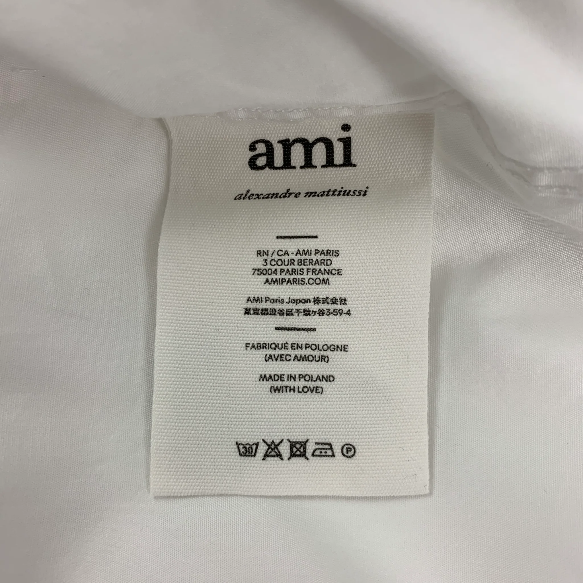 AMI by ALEXANDRE MATTIUSSI Size M White Cotton Button Up Long Sleeve Shirt - Image 5