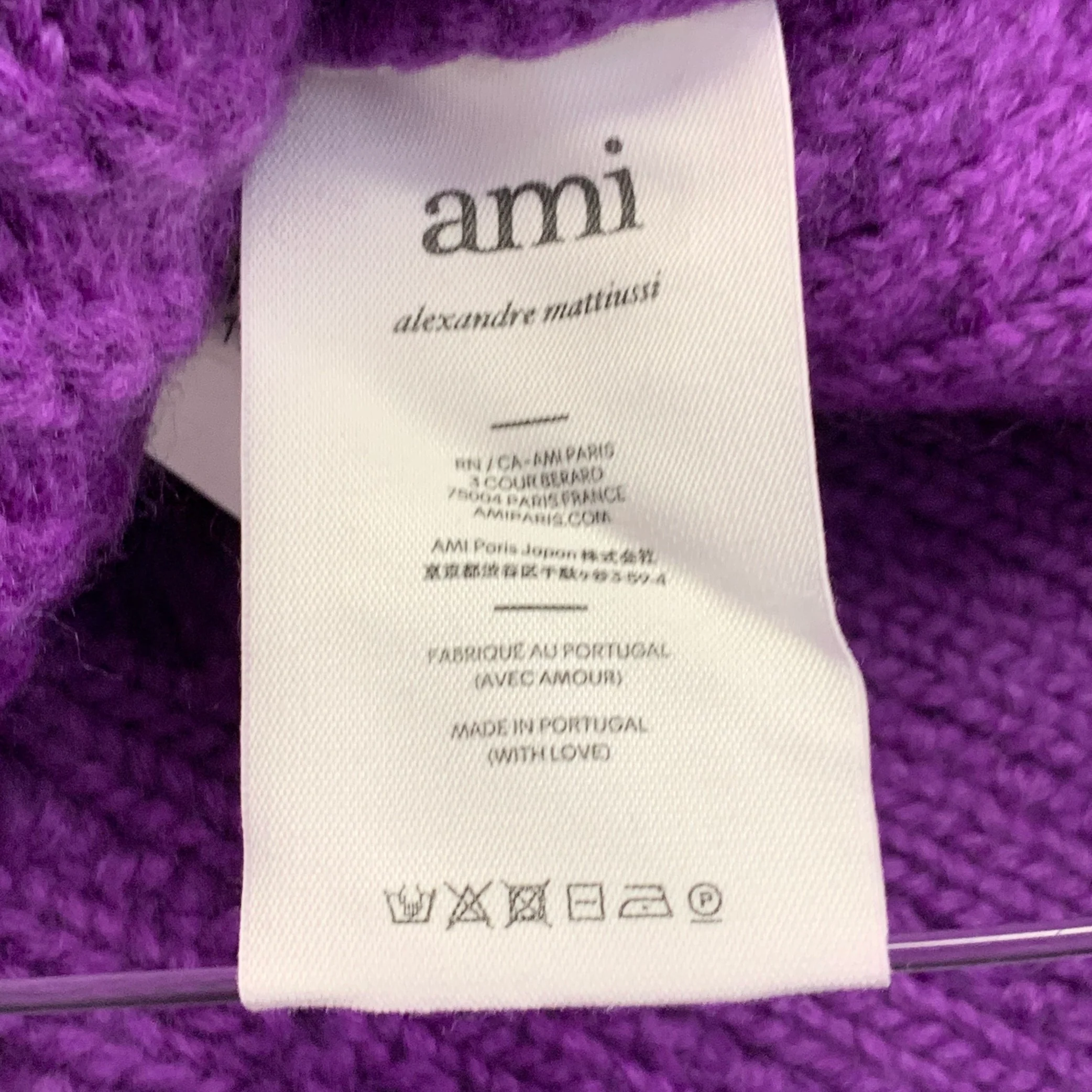 AMI by ALEXANDRE MATTIUSSI Size S Purple Wool Cable Knit Crew Neck Sweater - Image 7