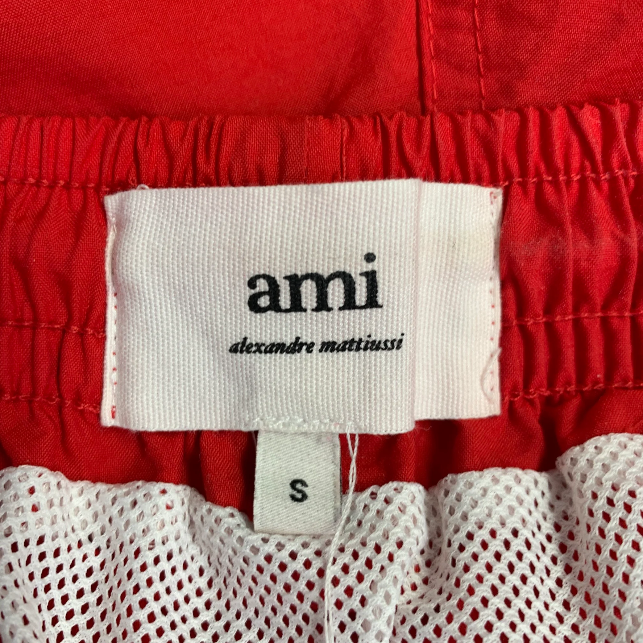 AMI by ALEXANDRE MATTIUSSI Size S Red Polyamide Drawstring Shorts - Image 4