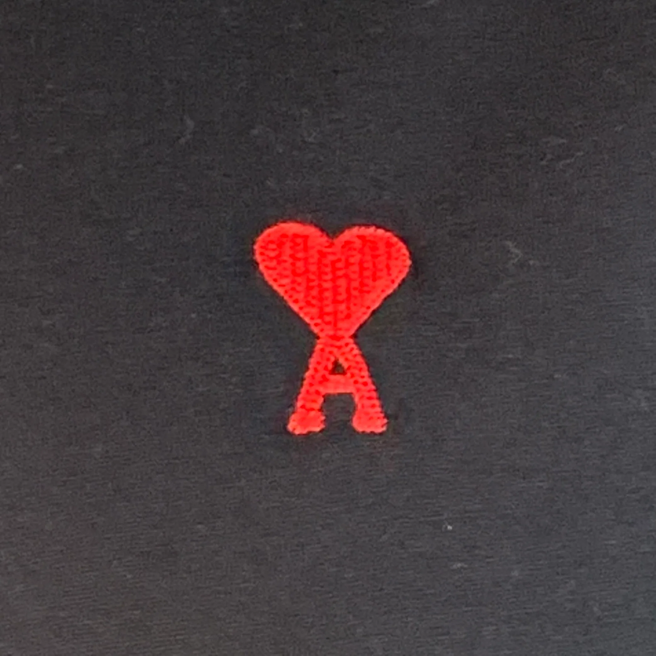 AMI by ALEXANDRE MATTIUSSI Size XL Black Red Heart Logo Cotton Crew Neck T-shirt - Image 2