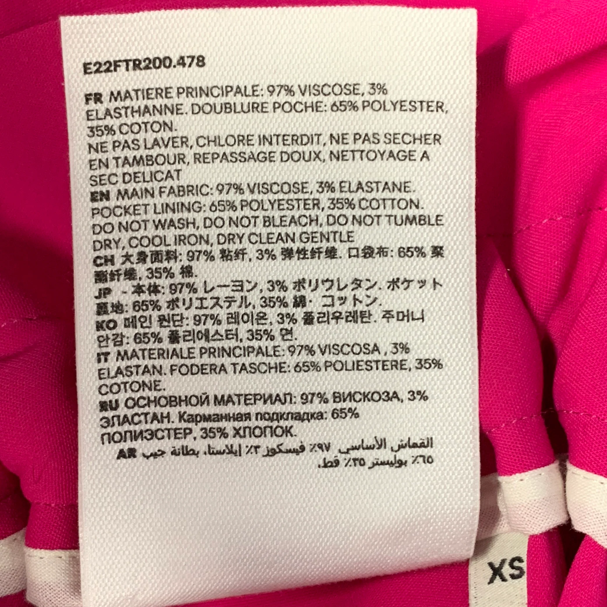 AMI by ALEXANDRE MATTIUSSI Size XS Pink Fuchsia Viscose Blend Drawstring Wide Leg Dress Pants - Image 7