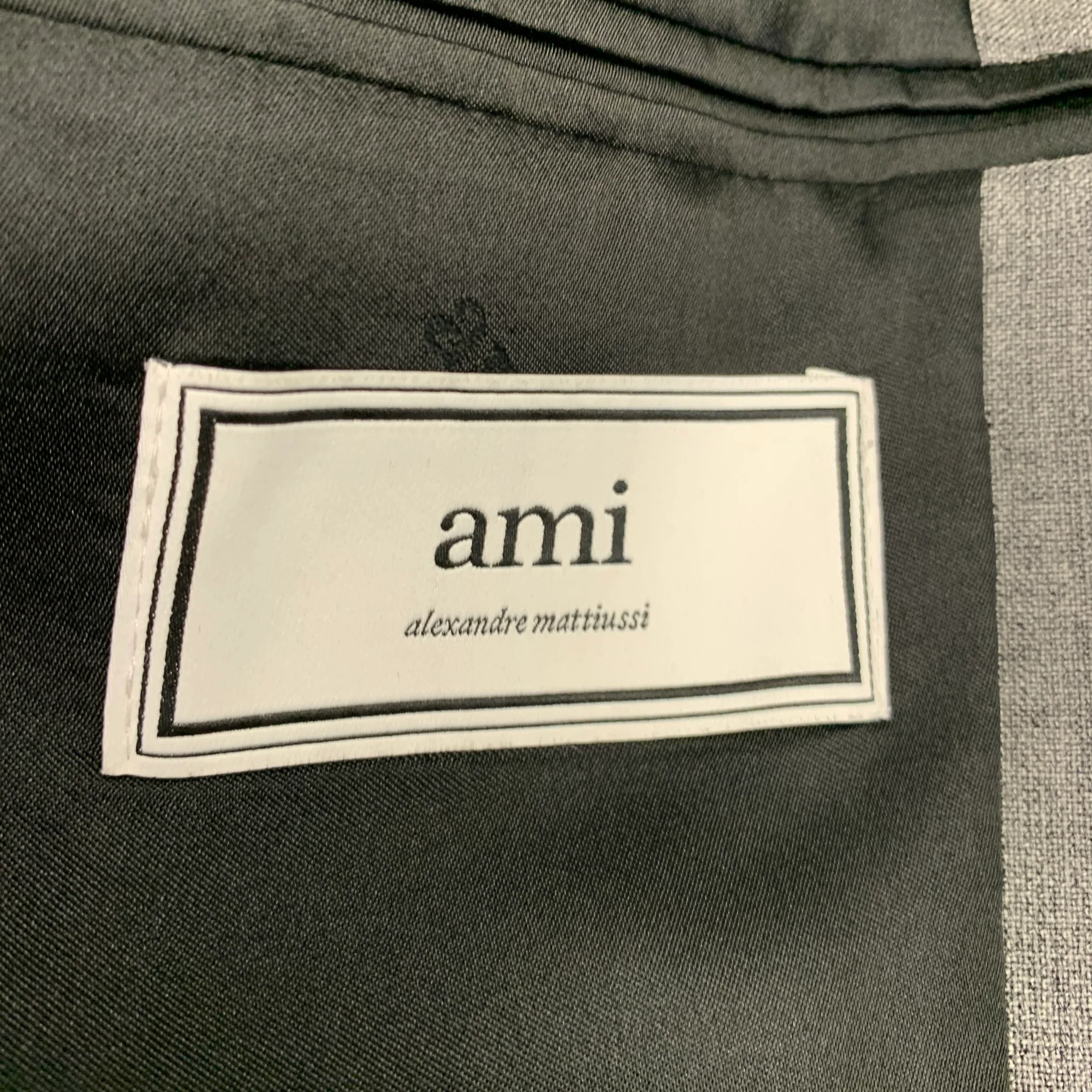 AMI Size 38 Grey Single Breasted Sport Coat - Image 6
