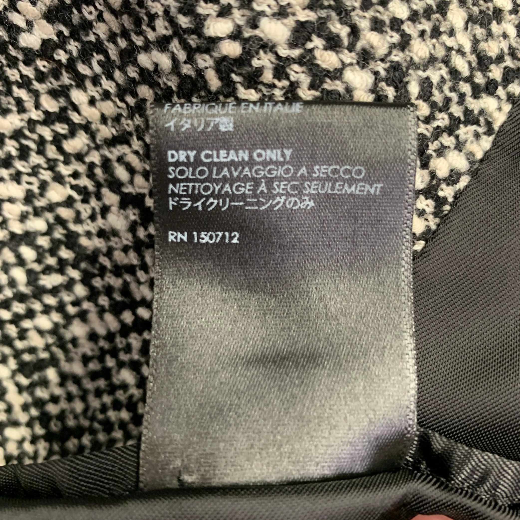 AMIRI Size 40 Black White Tweed Wool Blend Double Breasted Suit - Image 11