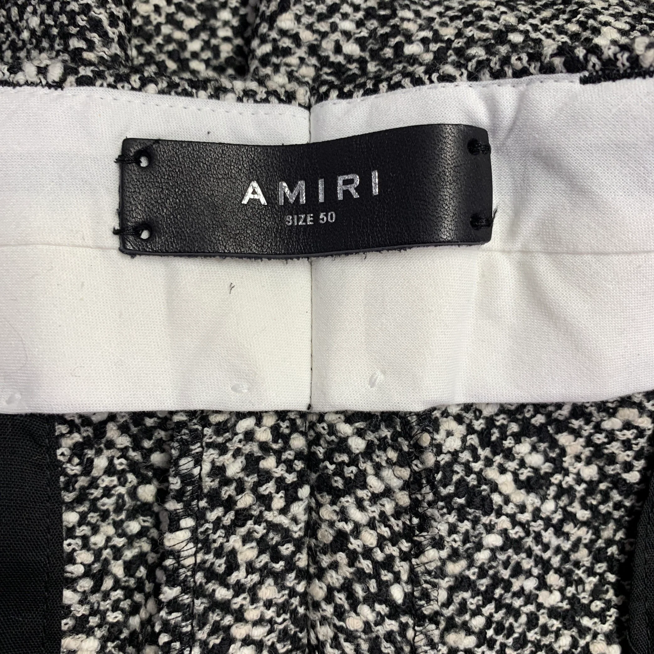 AMIRI Size 40 Black White Tweed Wool Blend Double Breasted Suit - Image 12