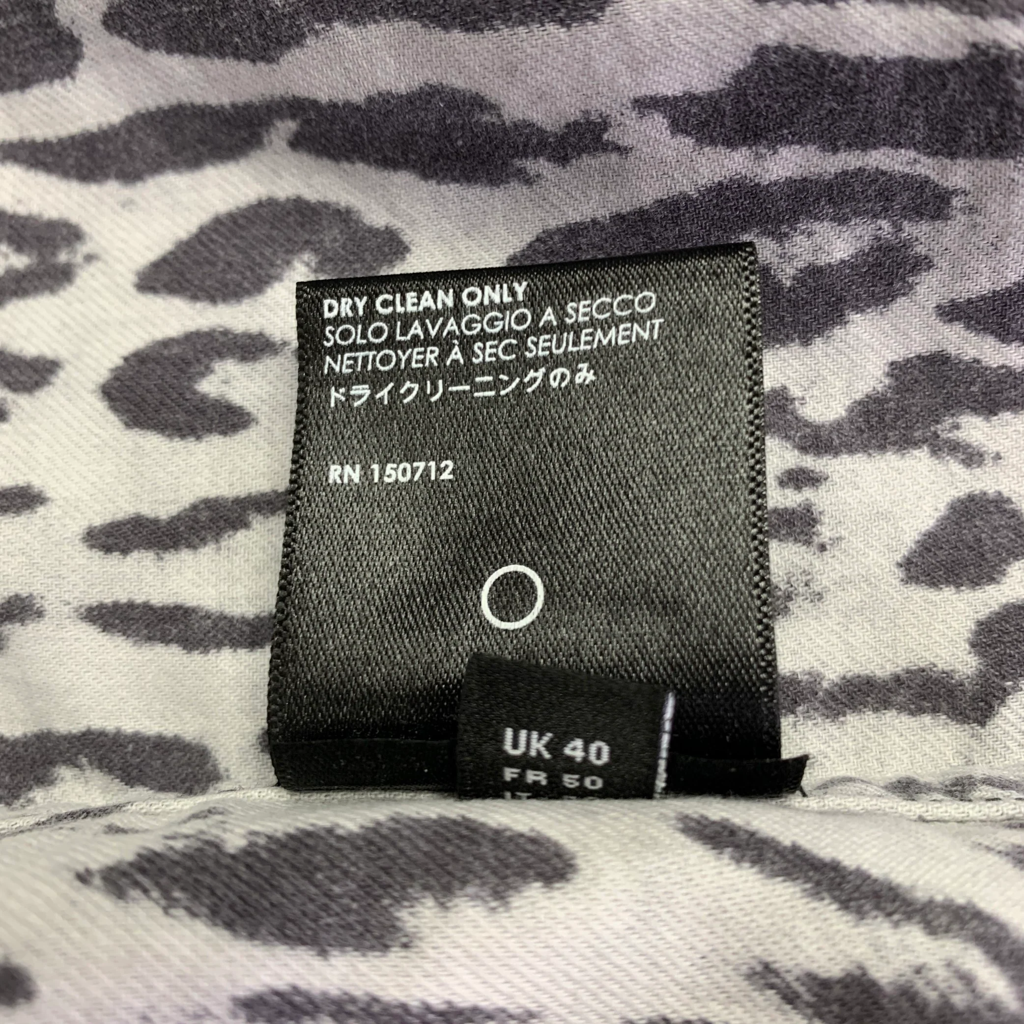 AMIRI Size L Grey Black Animal Print Cotton Button Up Long Sleeve Shirt - Image 7