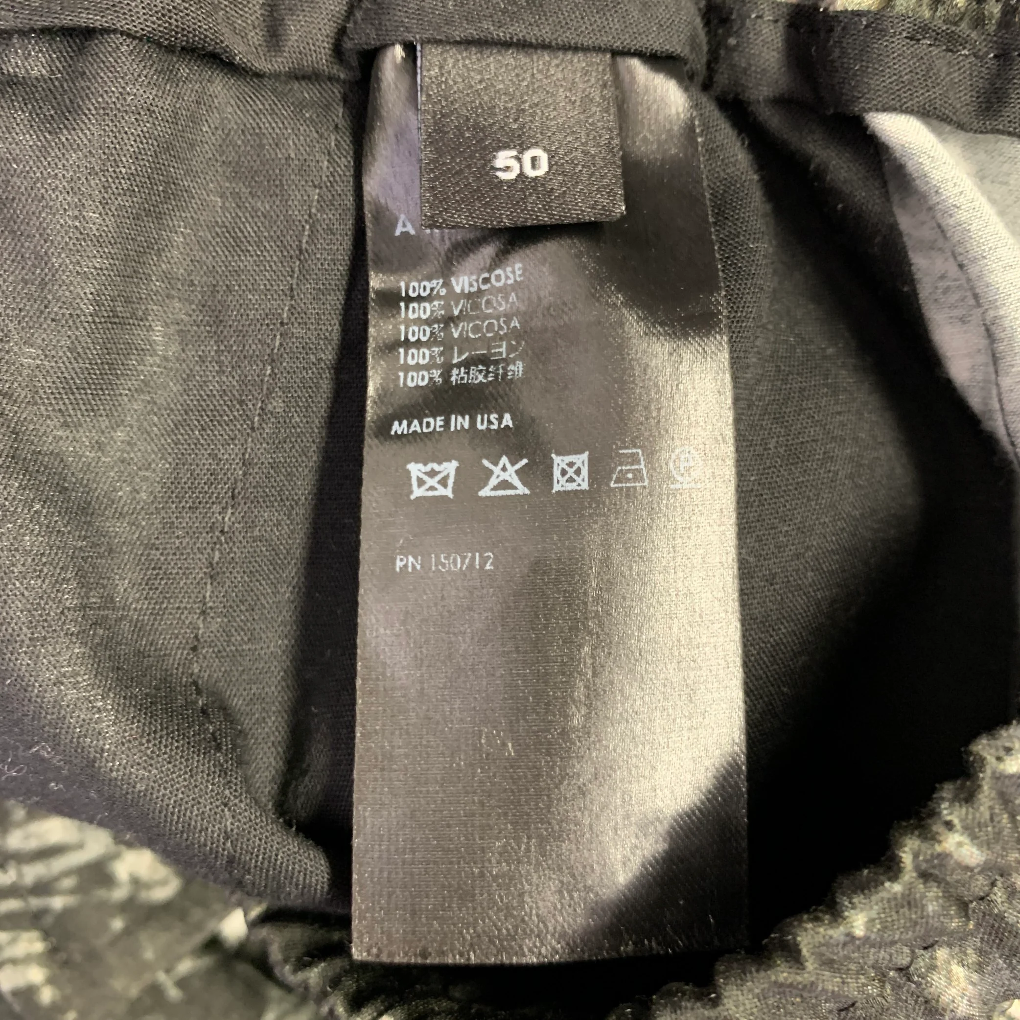 AMIRI Size M Black Grey Graphic Viscose Drawstring Casual Pants - Image 7