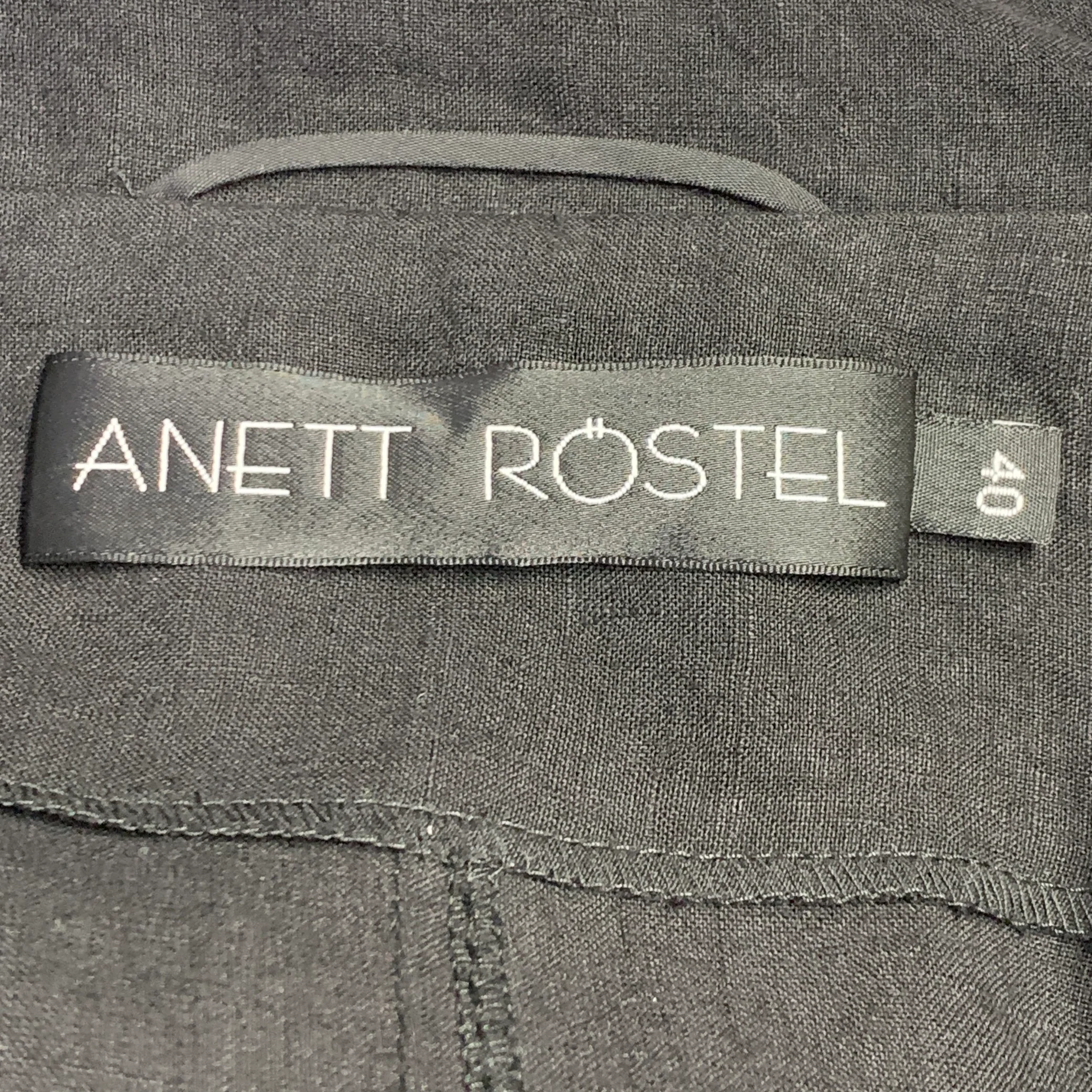 ANETT ROSTEL Size 4 Black White Linen Embroidered Jacket Blazer - Image 4