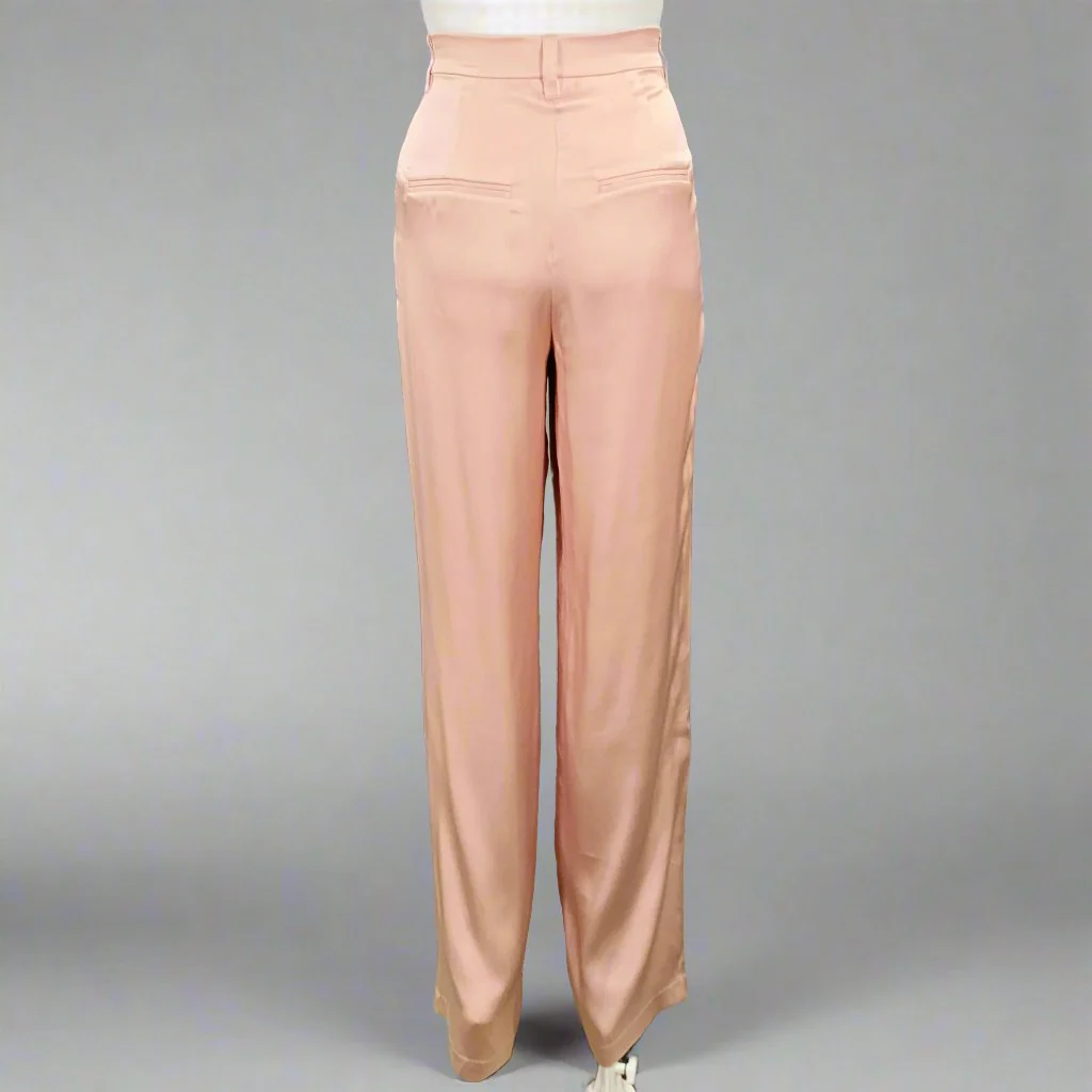 ANINE BING Size XS Pink Silk Peak Lapel Double Breasted Pantsuit - Image 5