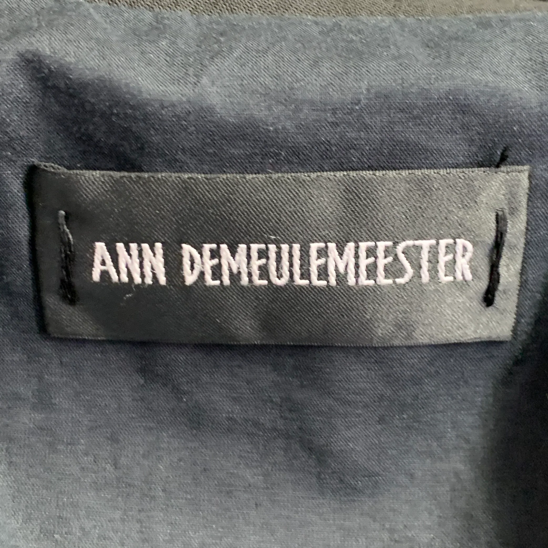 ANN DEMEULEMEESTER Size 44 Black Twill Viscose Virgin Wool Sport Coat - Image 7