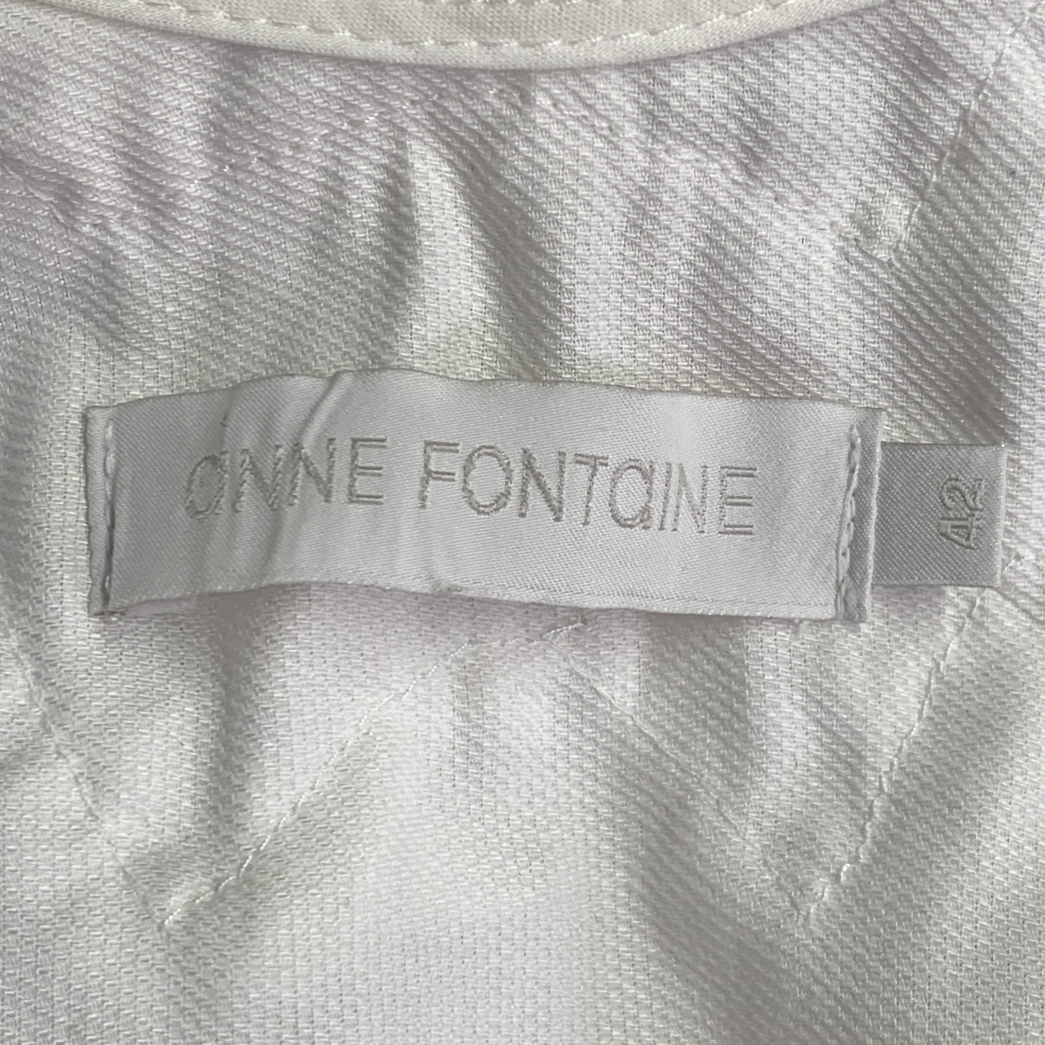 ANNE FONTAINE Size 10 White Cotton Ruffled Sleeveless Dress Top - Image 6