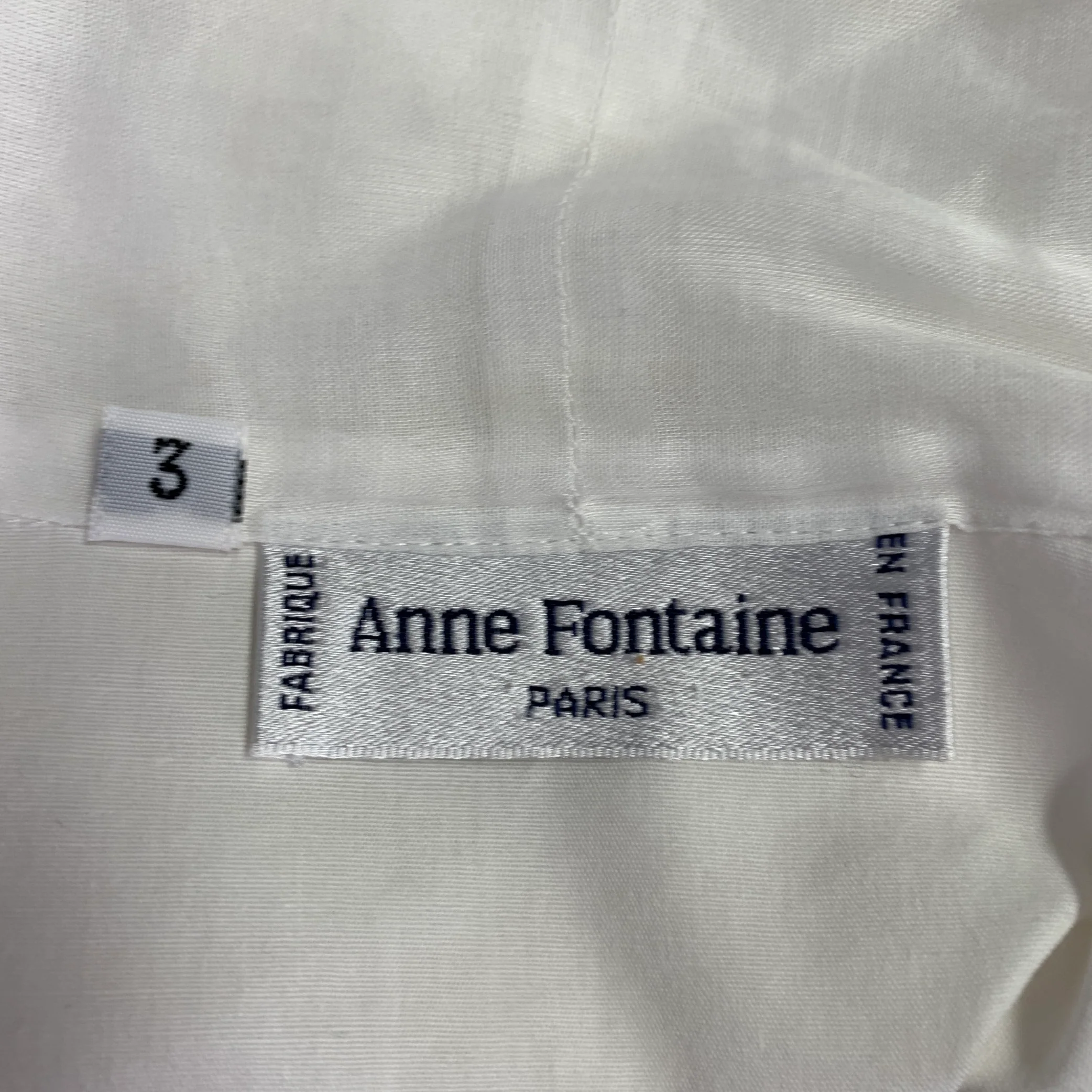 ANNE FONTAINE Size M White Cotton Blouse Casual Top - Image 5