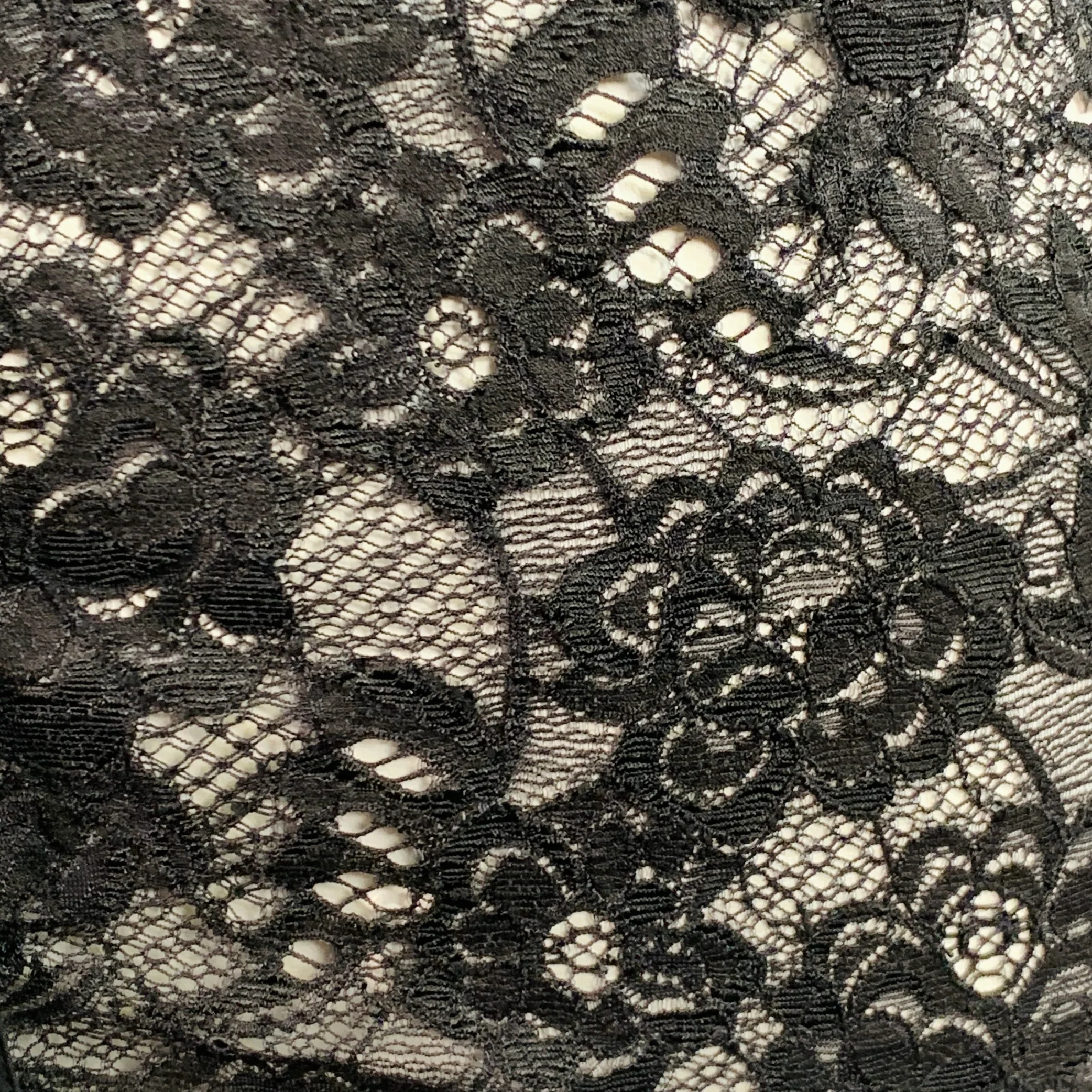 ANNE FONTAINE Size XL Black Stretchy Lace Point Collar Blouse - Image 2