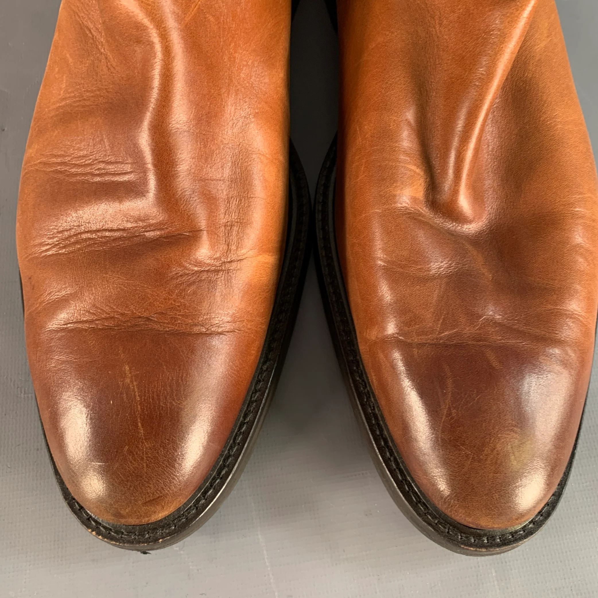 ANTONIO MAURIZI Size 13 Brown Leather Ankle Chelsea Boots - Image 10
