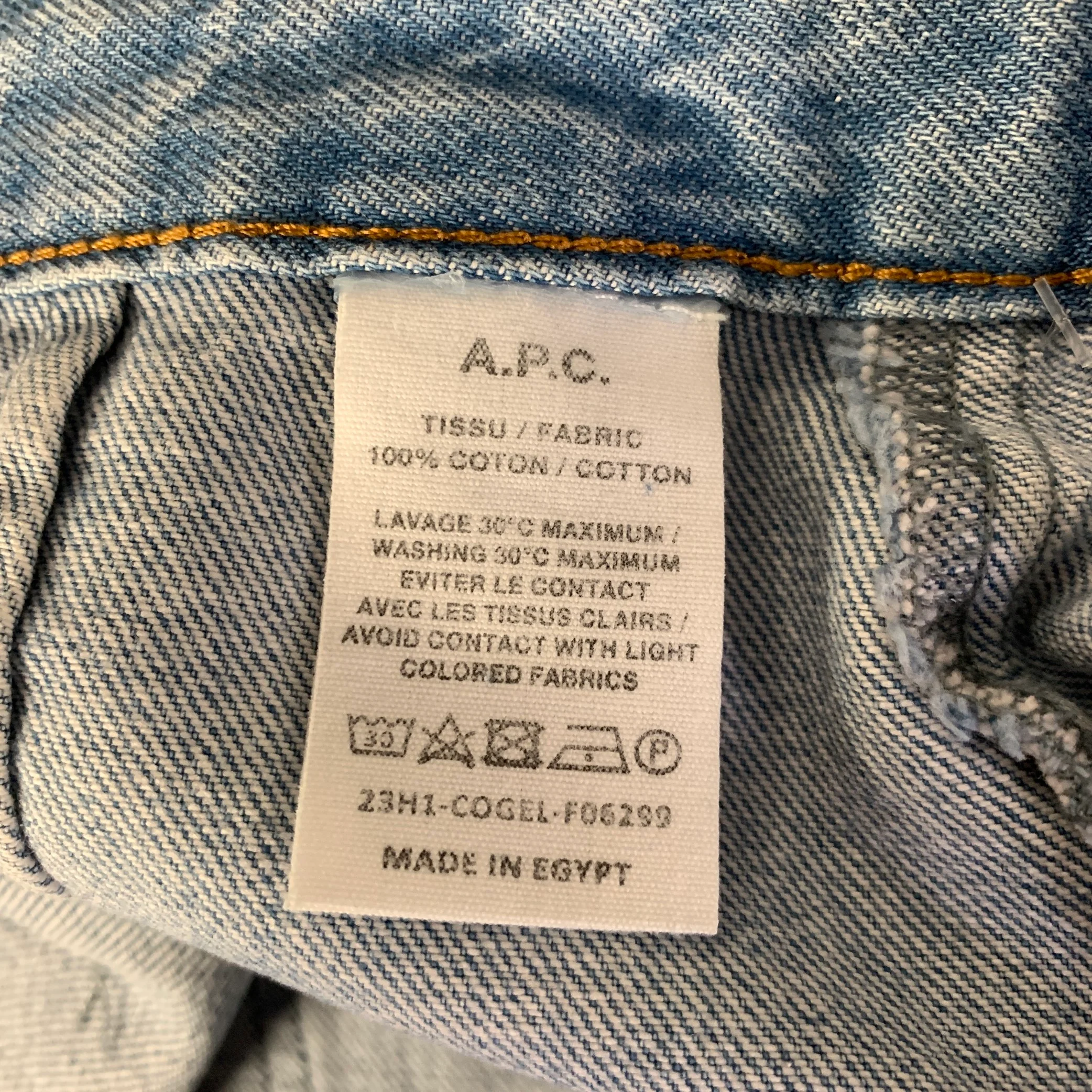 APC Size 2 Blue Denim Cotton Midi Skirt - Image 5