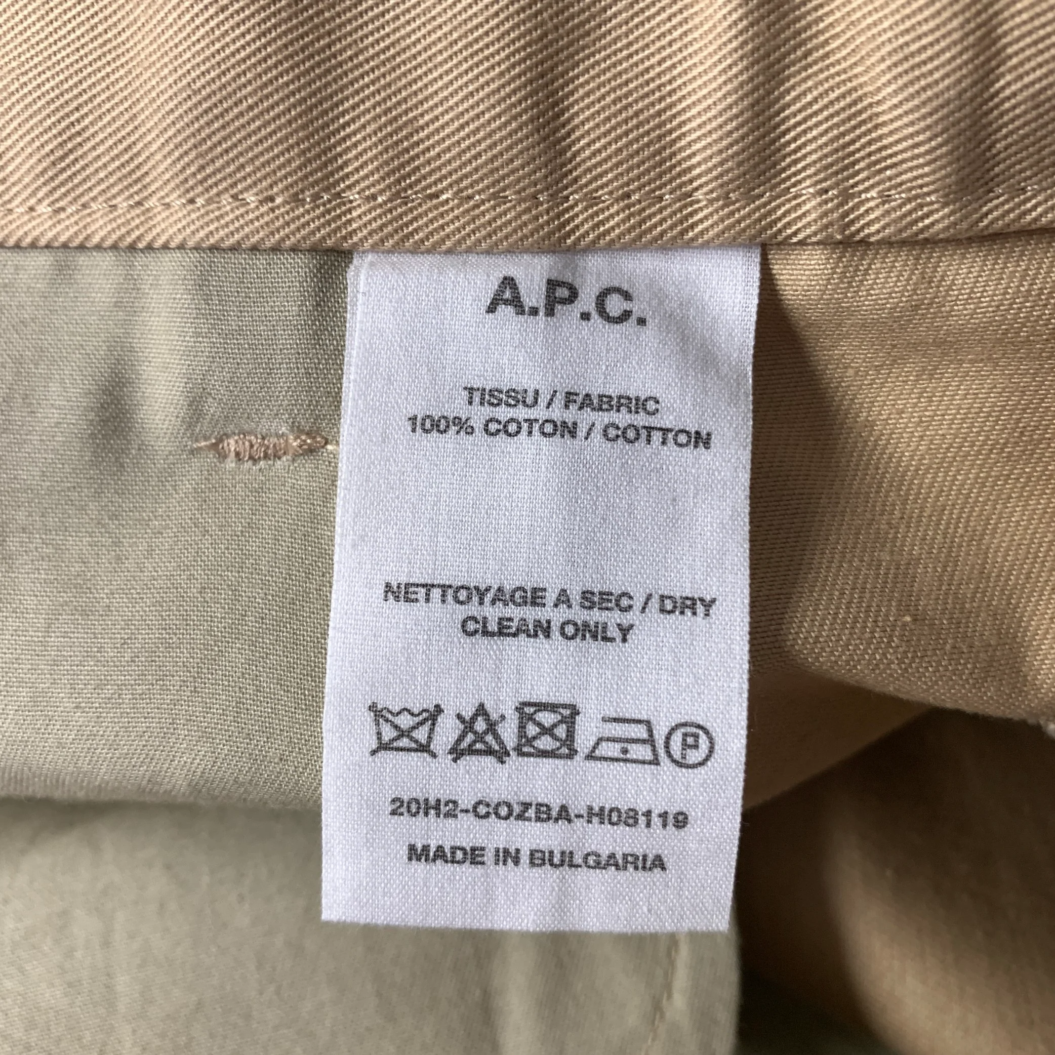 APC Size 34 Khaki Cotton Straight Chino Pants - Image 5