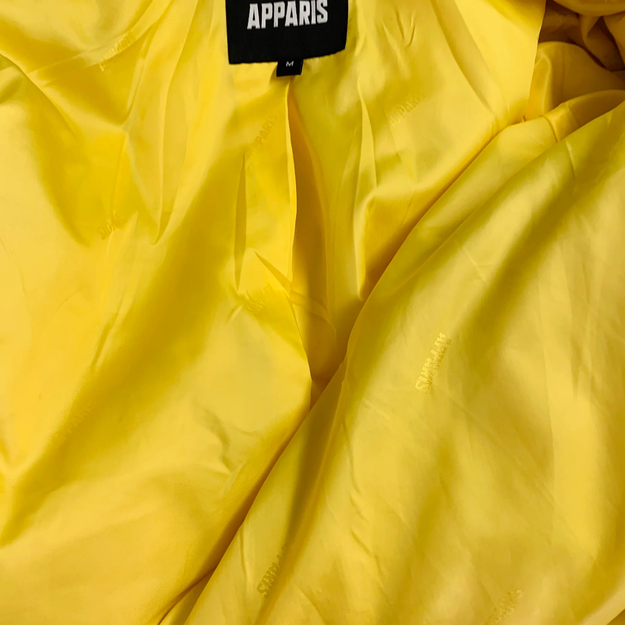 APPARIS Size M Yellow Polyester Faux Fur Oversized Notch Lapel Hook Eye Jacket - Image 5