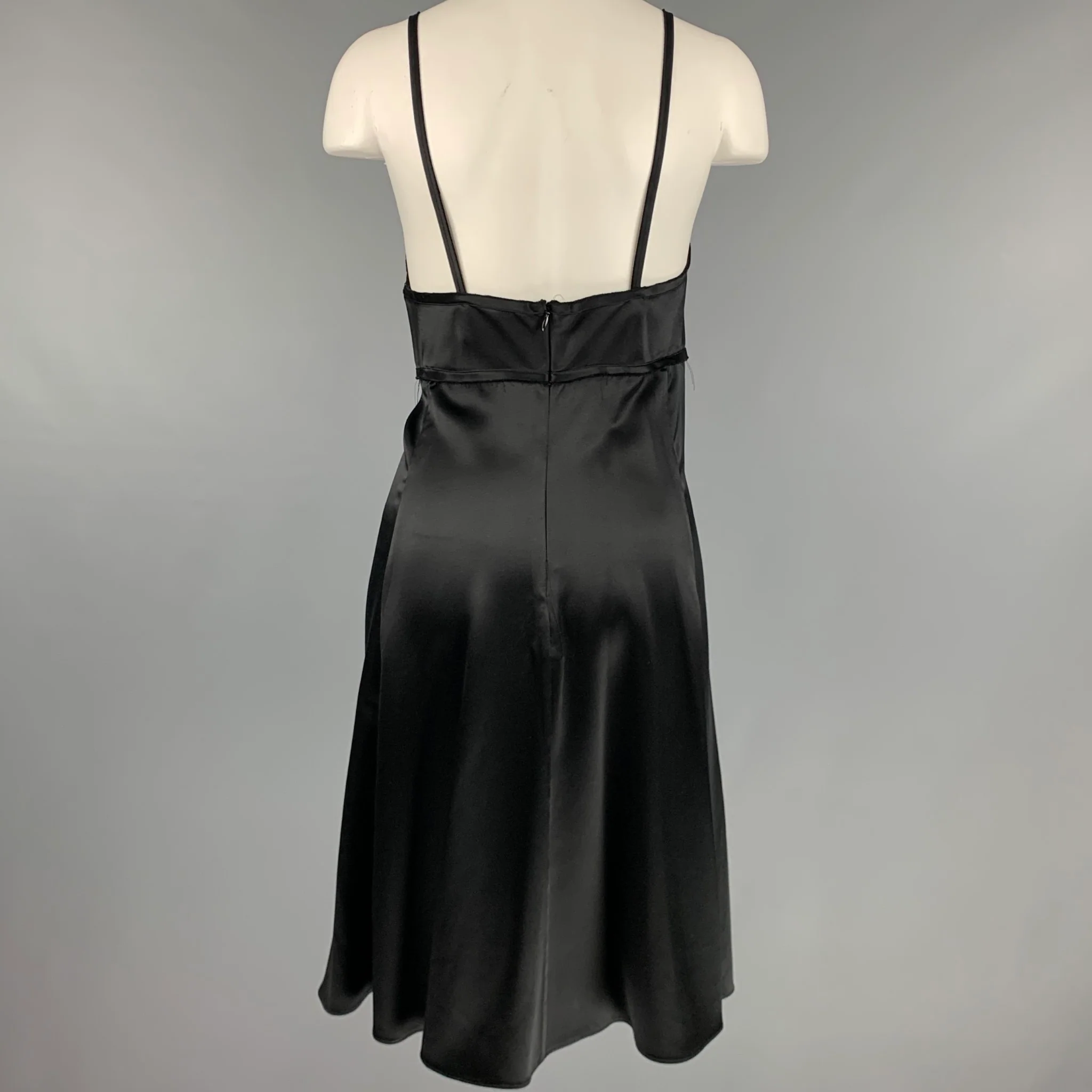AREA Size 4 Black Spaghetti Straps Dress - Image 3