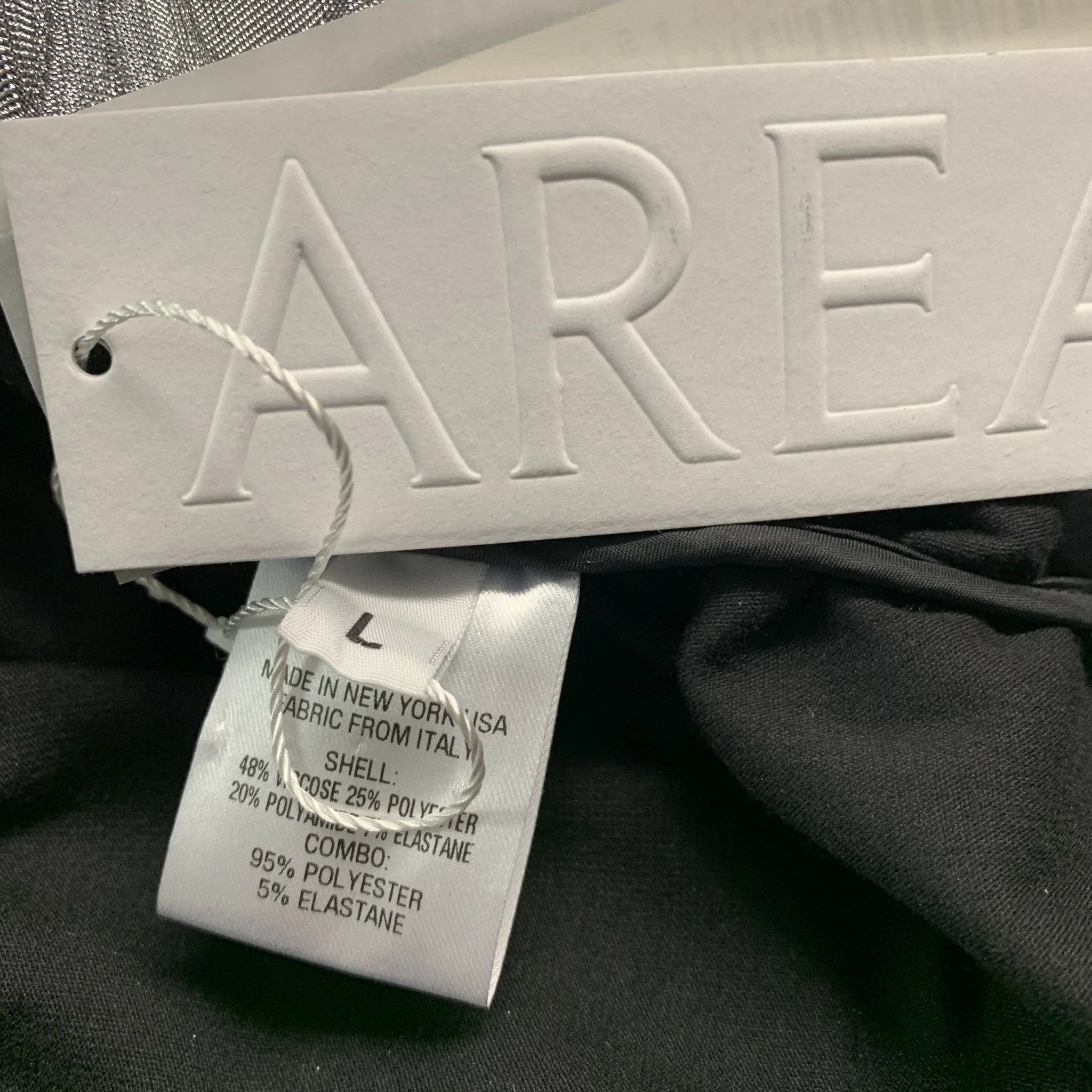 AREA Size L Silver Viscose Blend Ruched Long Sleeve Dress - Image 5