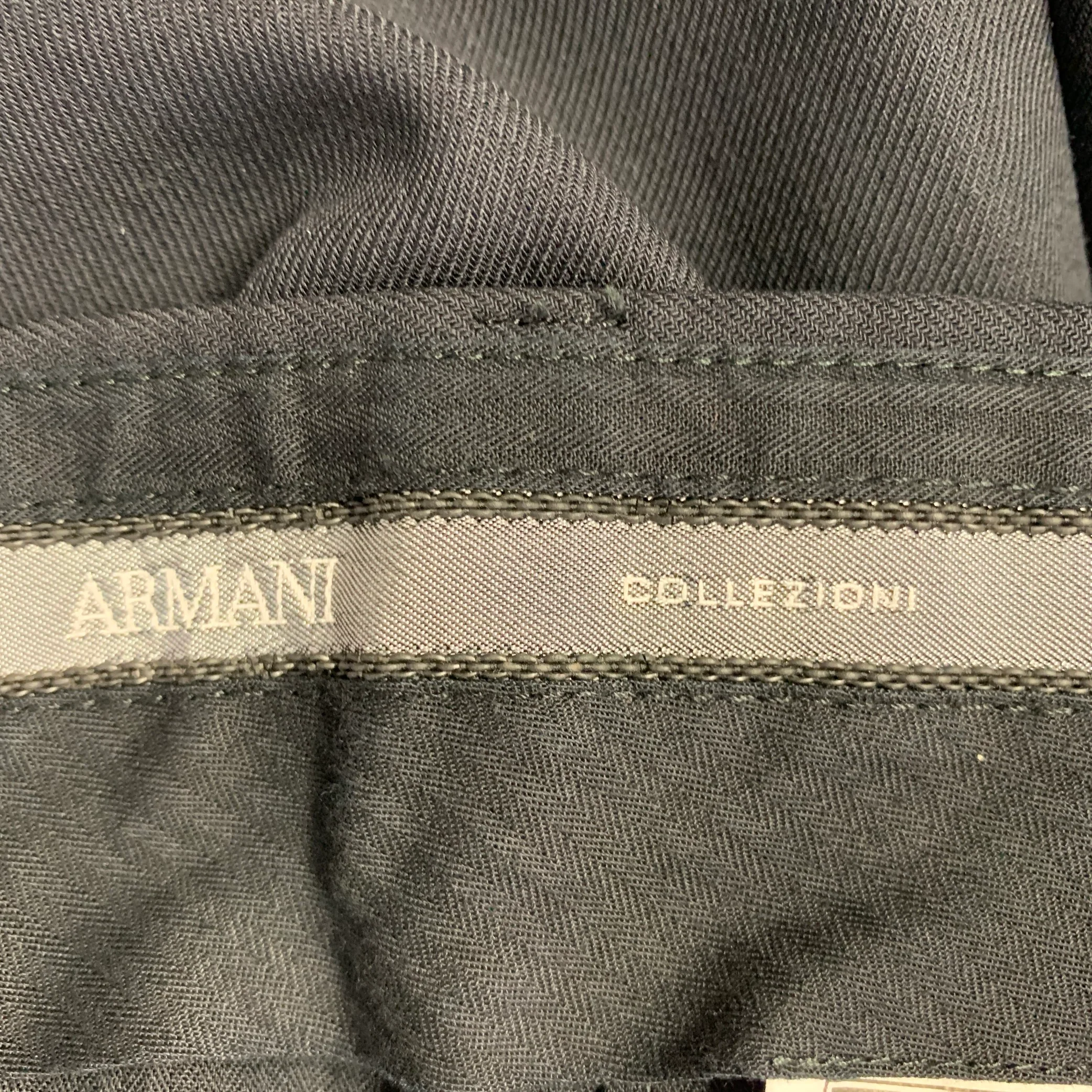 ARMANI COLLEZIONI Size 32 Black Flat Front Dress Pants - Image 3