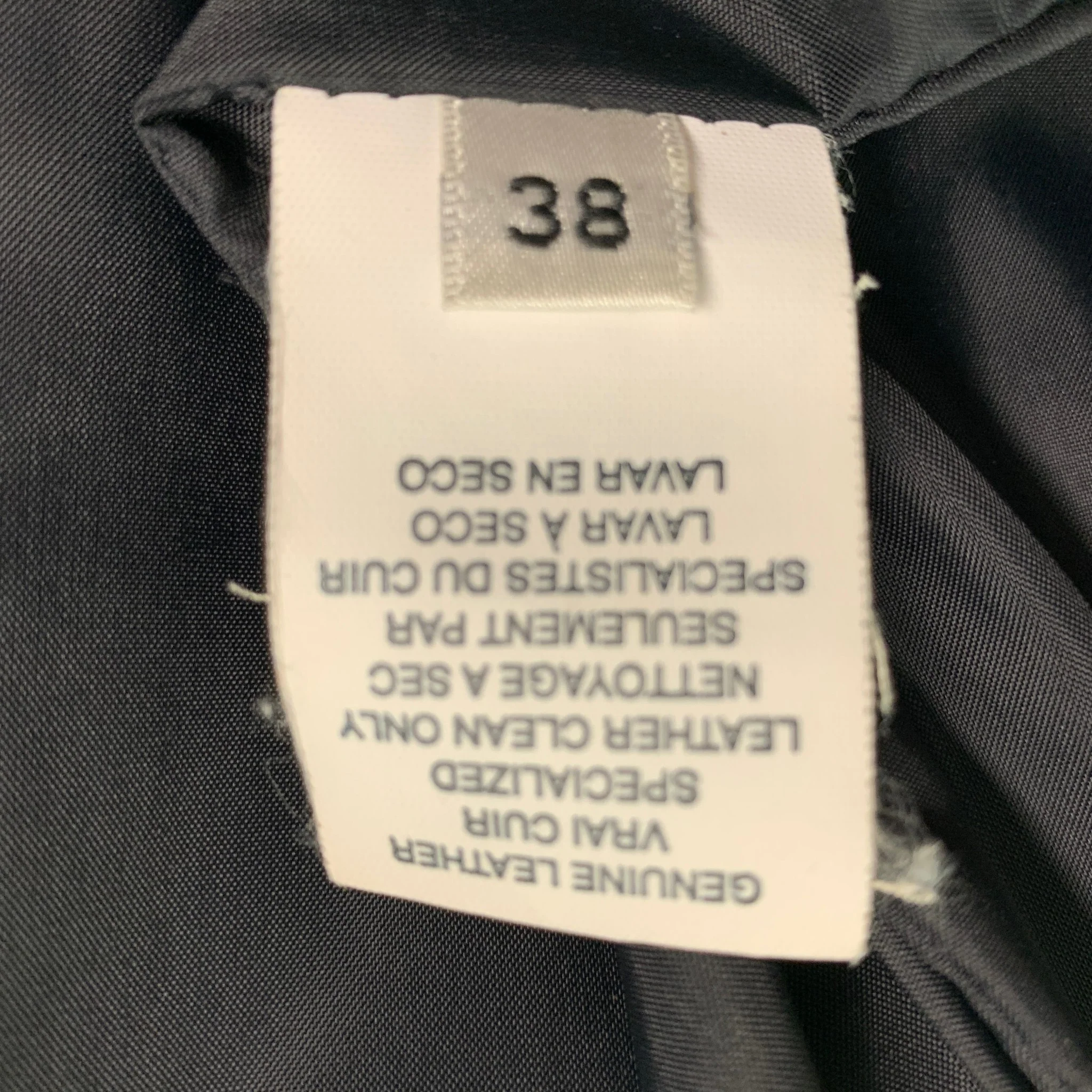 ARMANI COLLEZIONI Size 38 Black Solid Leather Drawstring Jacket - Image 6