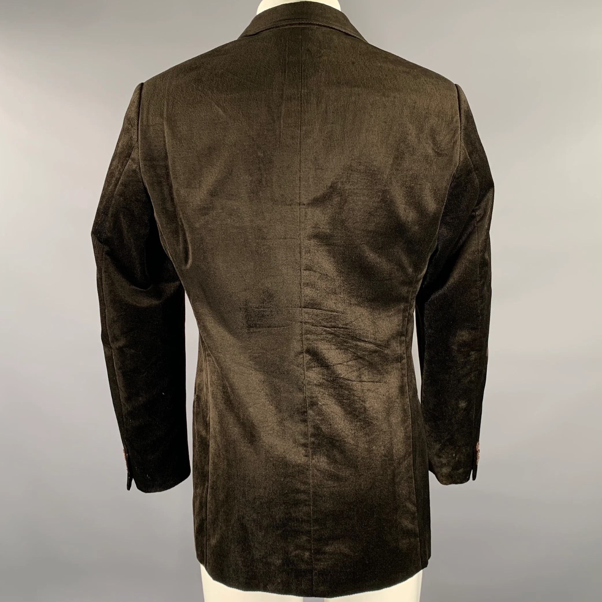 ARMANI COLLEZIONI Size 38 Brown Corduroy Cotton  Rayon Sport Coat - Image 4