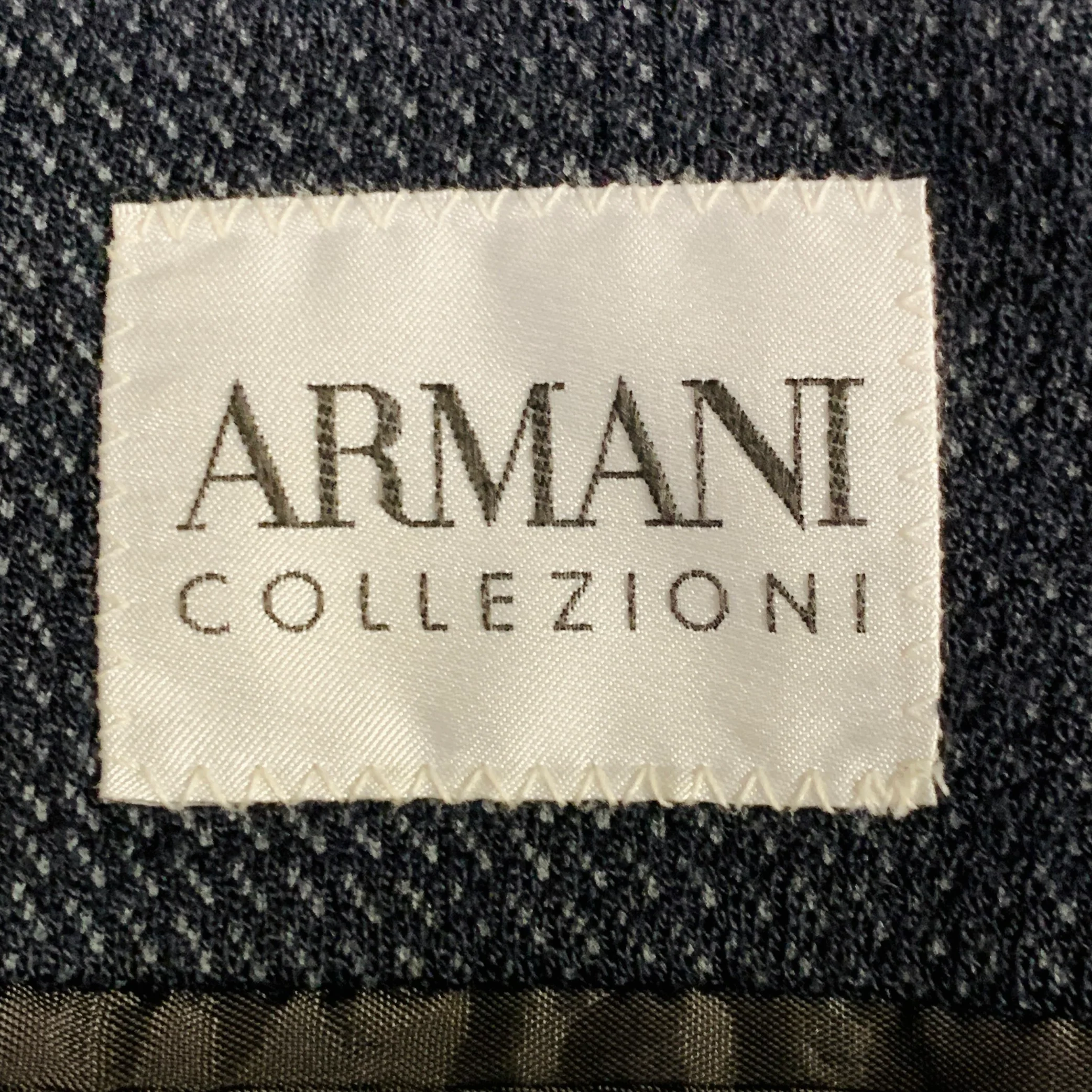 ARMANI COLLEZIONI Size 40 Black Navy Textured Wool Blend Sport Coat - Image 7