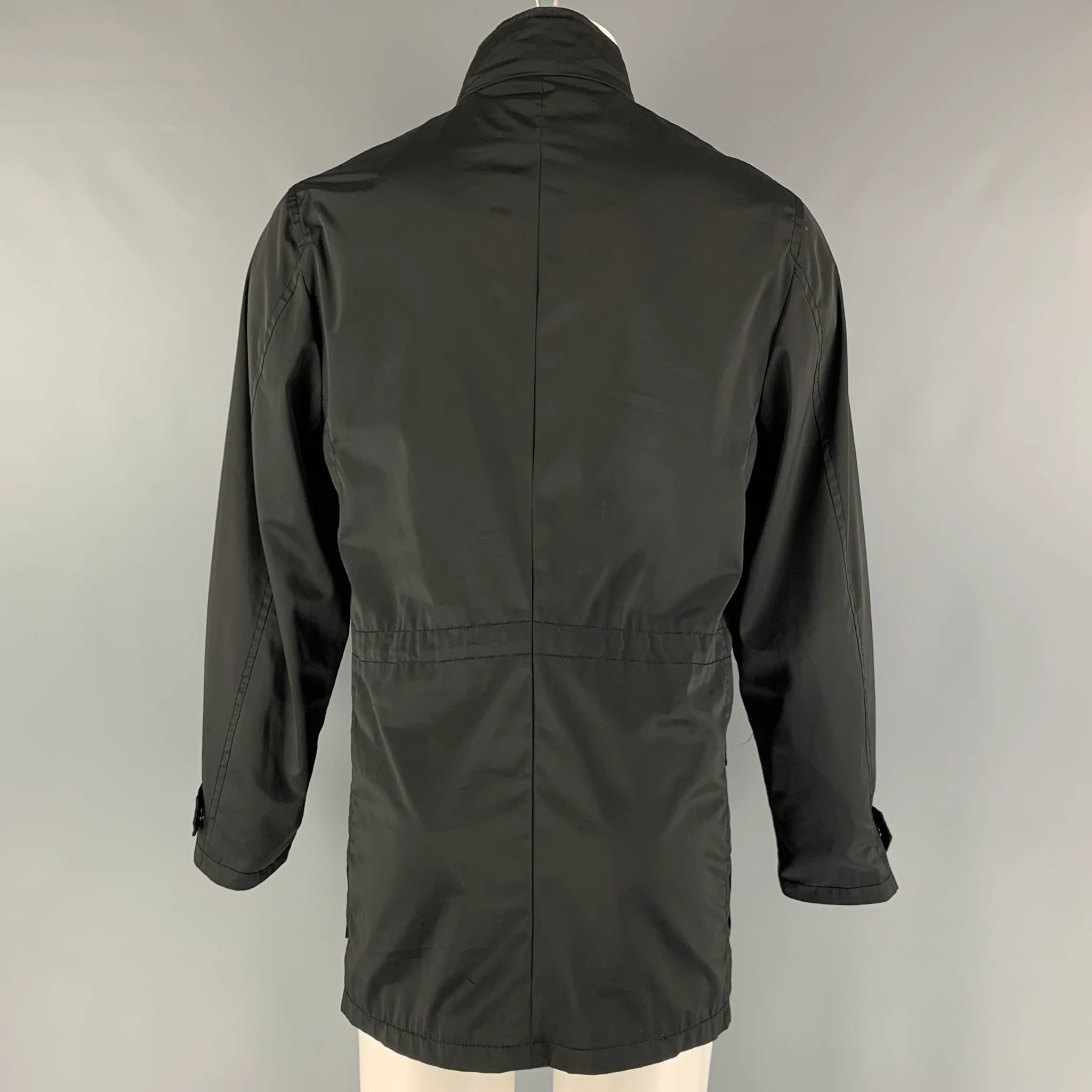 ARMANI COLLEZIONI Size 40 Black Polyester Windbreaker Jacket - Image 3