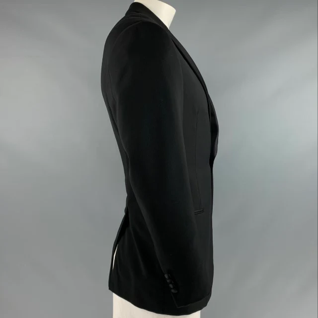 ARMANI COLLEZIONI Size 42 Black Wool Notch Lapel Sport Coat - Image 2