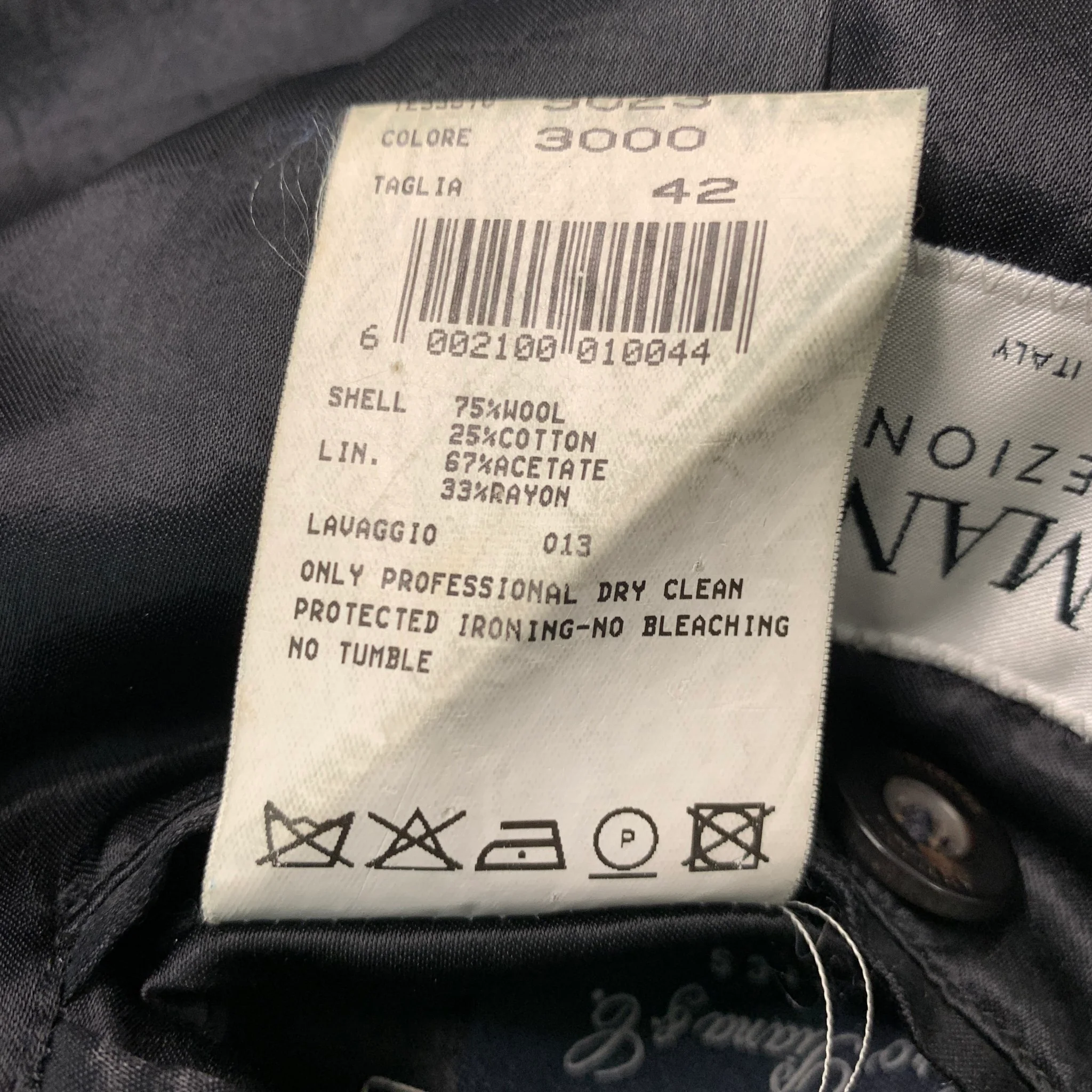 ARMANI COLLEZIONI Size 42 Grey Black Nailhead Wool Cotton Coat - Image 8