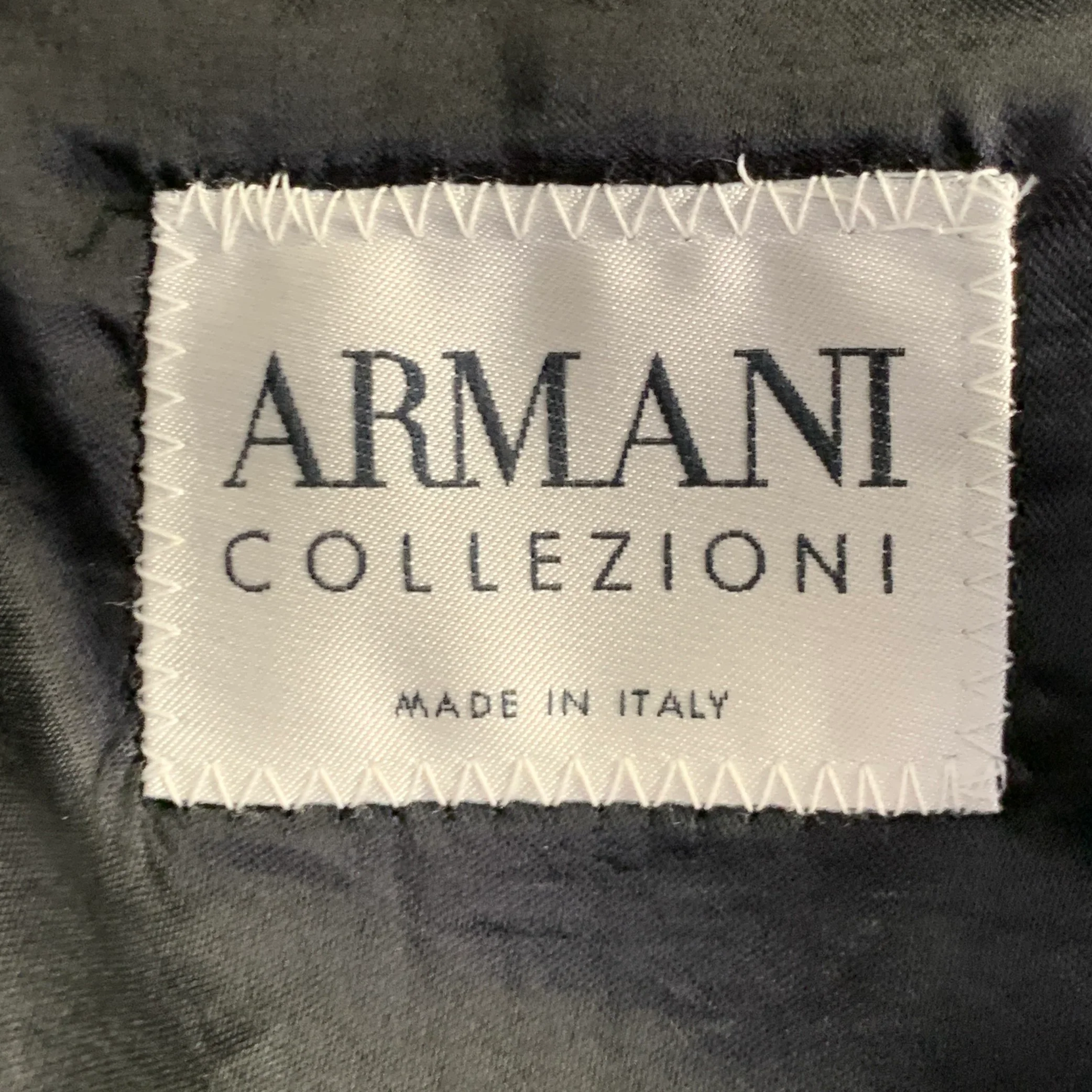 ARMANI COLLEZIONI Size 46 Grey Charcoal Twill Wool Cotton Double Breasted Coat - Image 4
