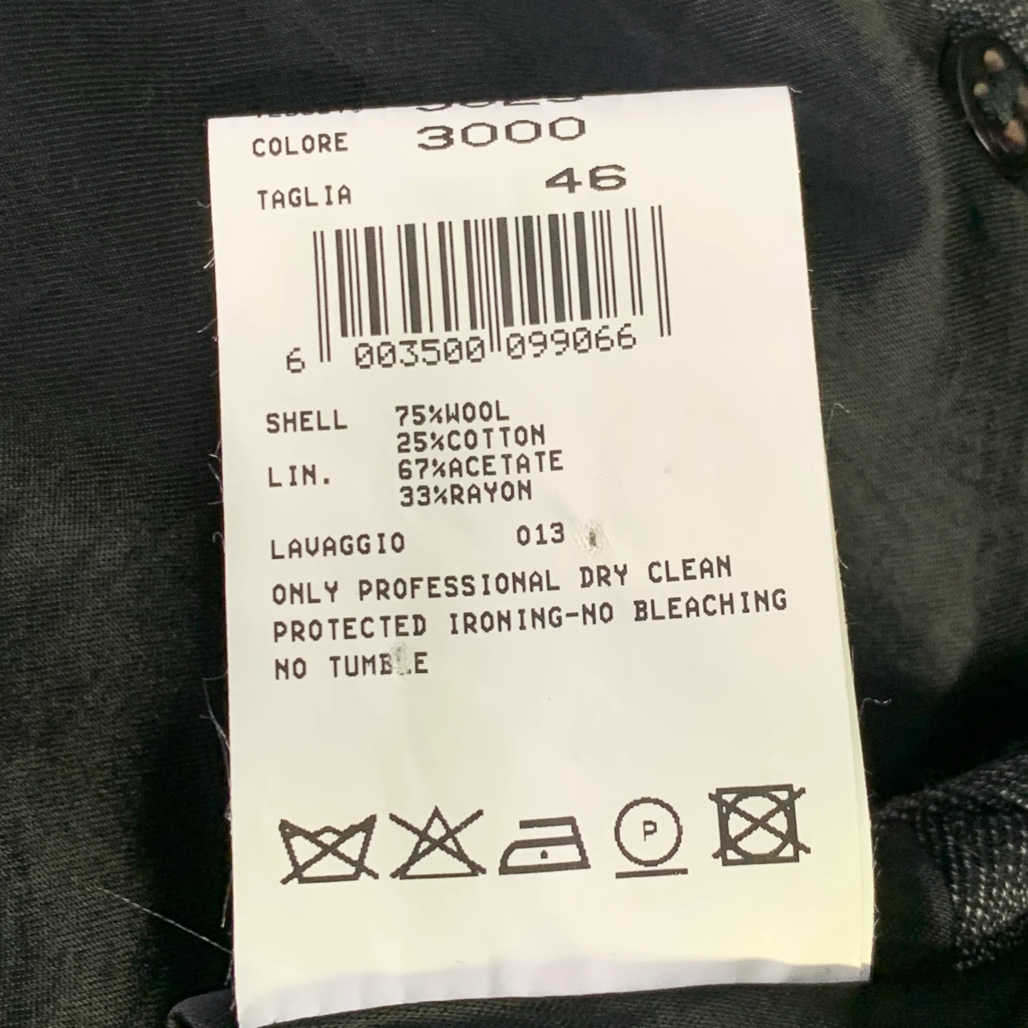 ARMANI COLLEZIONI Size 46 Grey Charcoal Twill Wool Cotton Double Breasted Coat - Image 7
