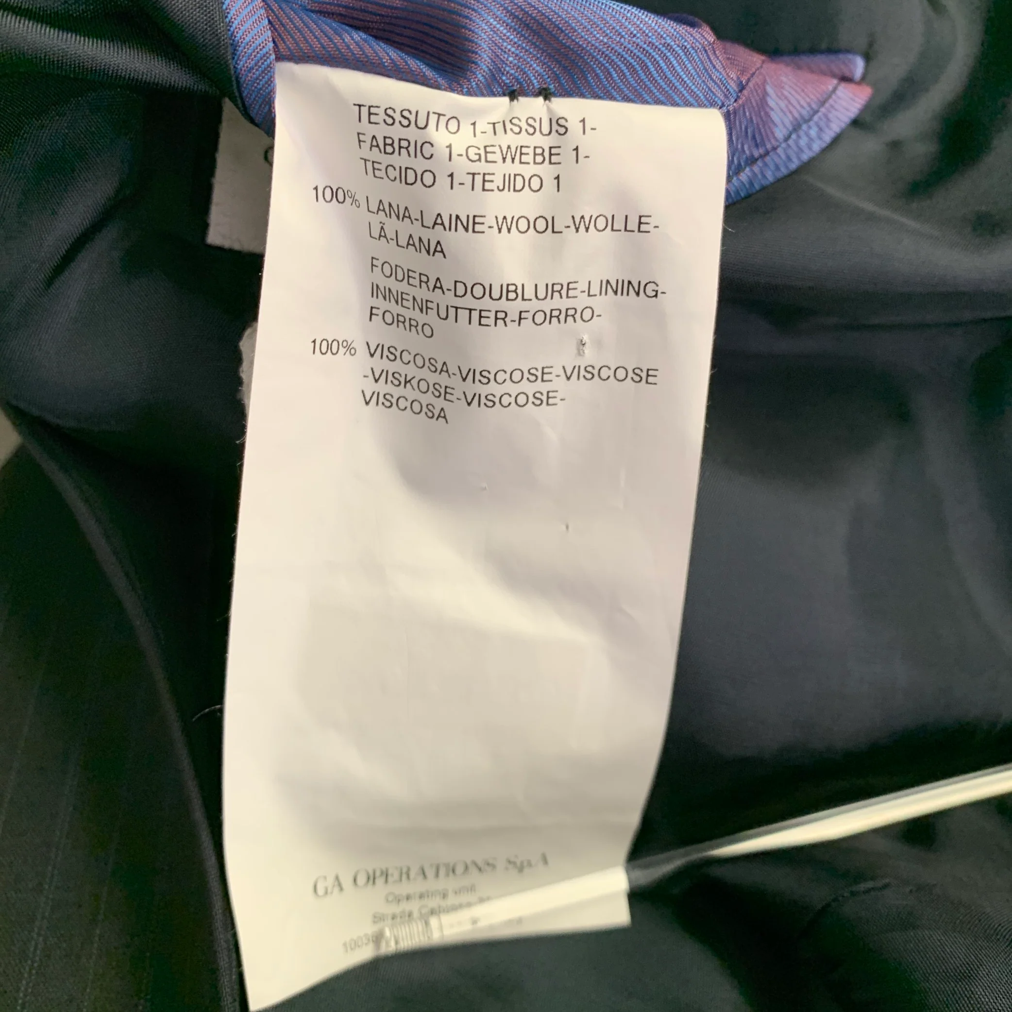 ARMANI COLLEZIONI Size 46 Navy Blue Stripe Wool Sport Coat - Image 9