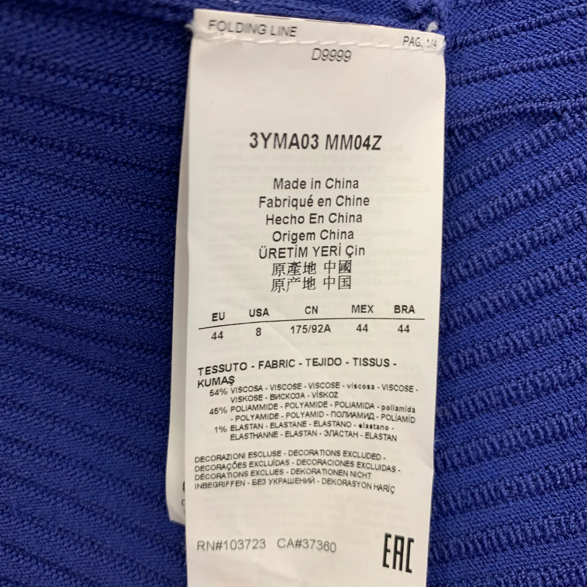 ARMANI COLLEZIONI Size 8 Blue Viscose Blend Ribbed Cap Sleeves Dress - Image 4