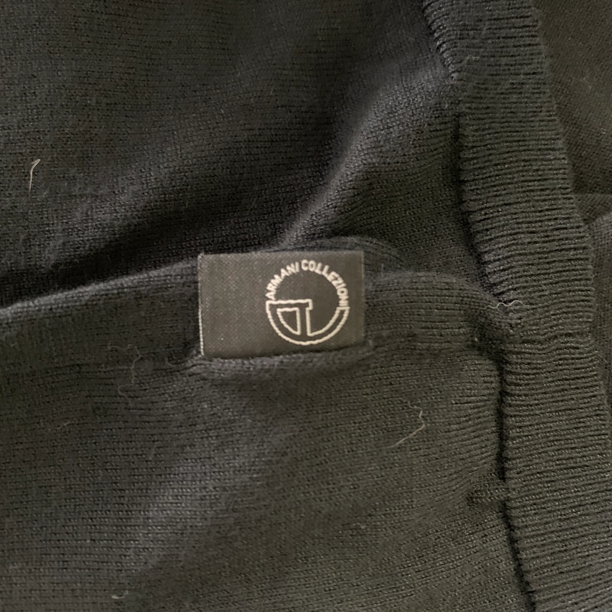 ARMANI COLLEZIONI Size L Black Knit Ribbed Pullover - Image 5