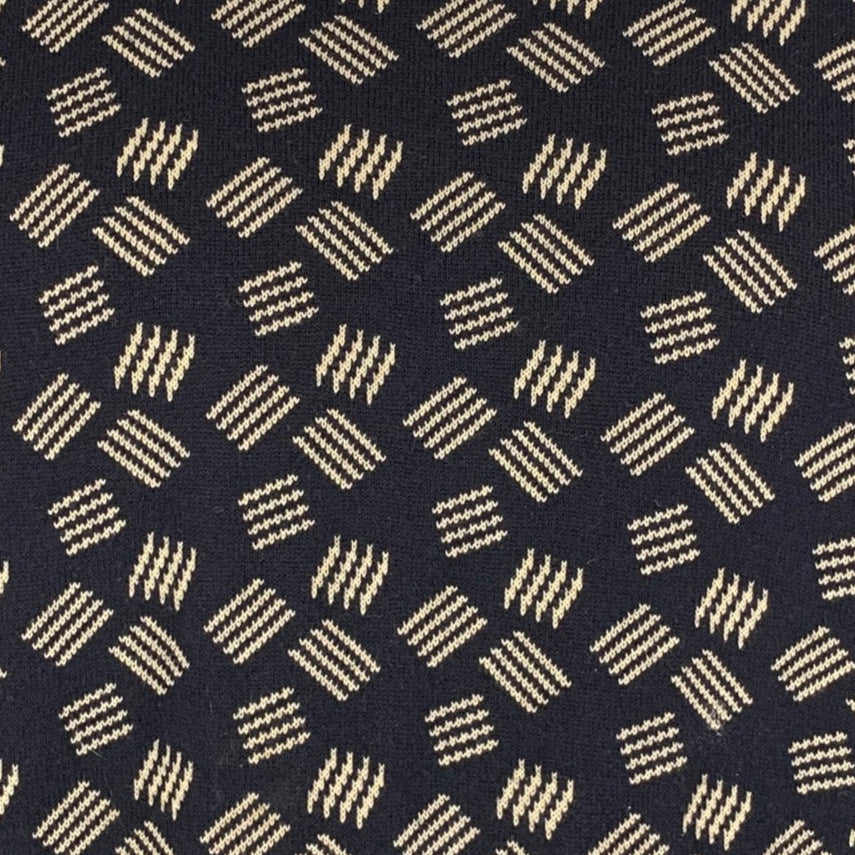 ARMANI COLLEZIONI Size L Navy Ivory Knit Cotton Blend Crew Neck Pullover - Image 2