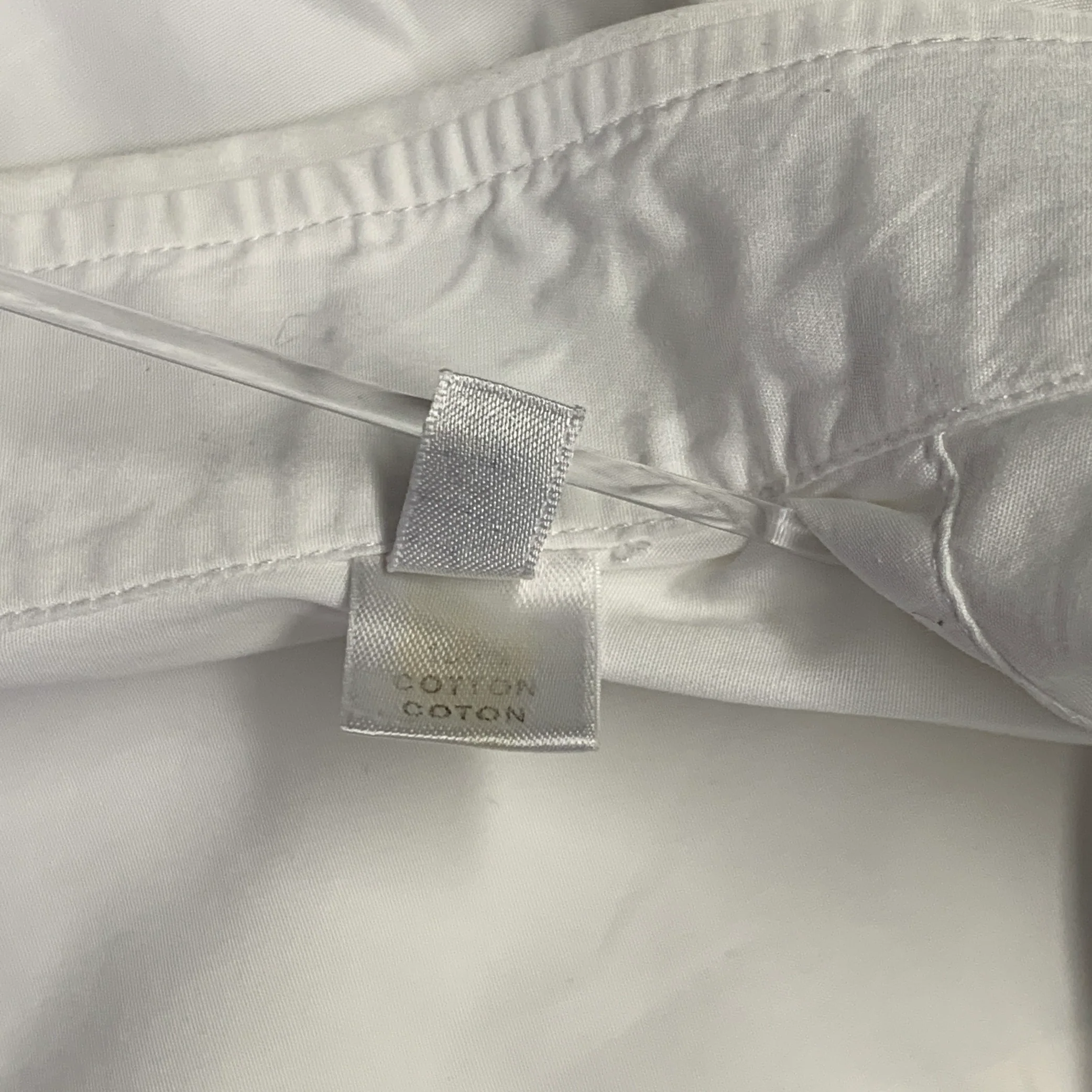 ARMANI COLLEZIONI Size L White Cotton French Cuff Long Sleeve Shirt - Image 6