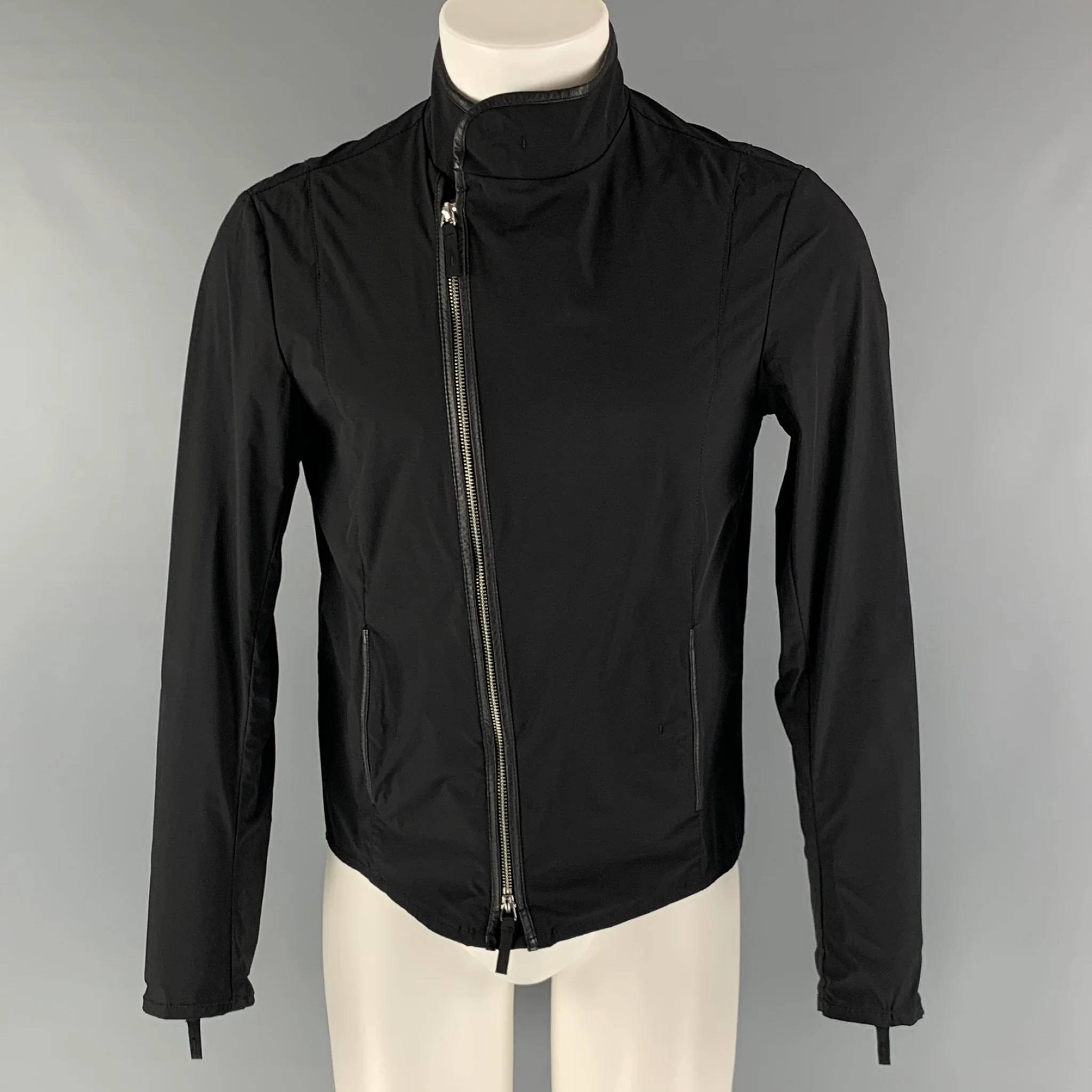 ARMANI COLLEZIONI Size S Black Poliammide Windbreaker Jacket