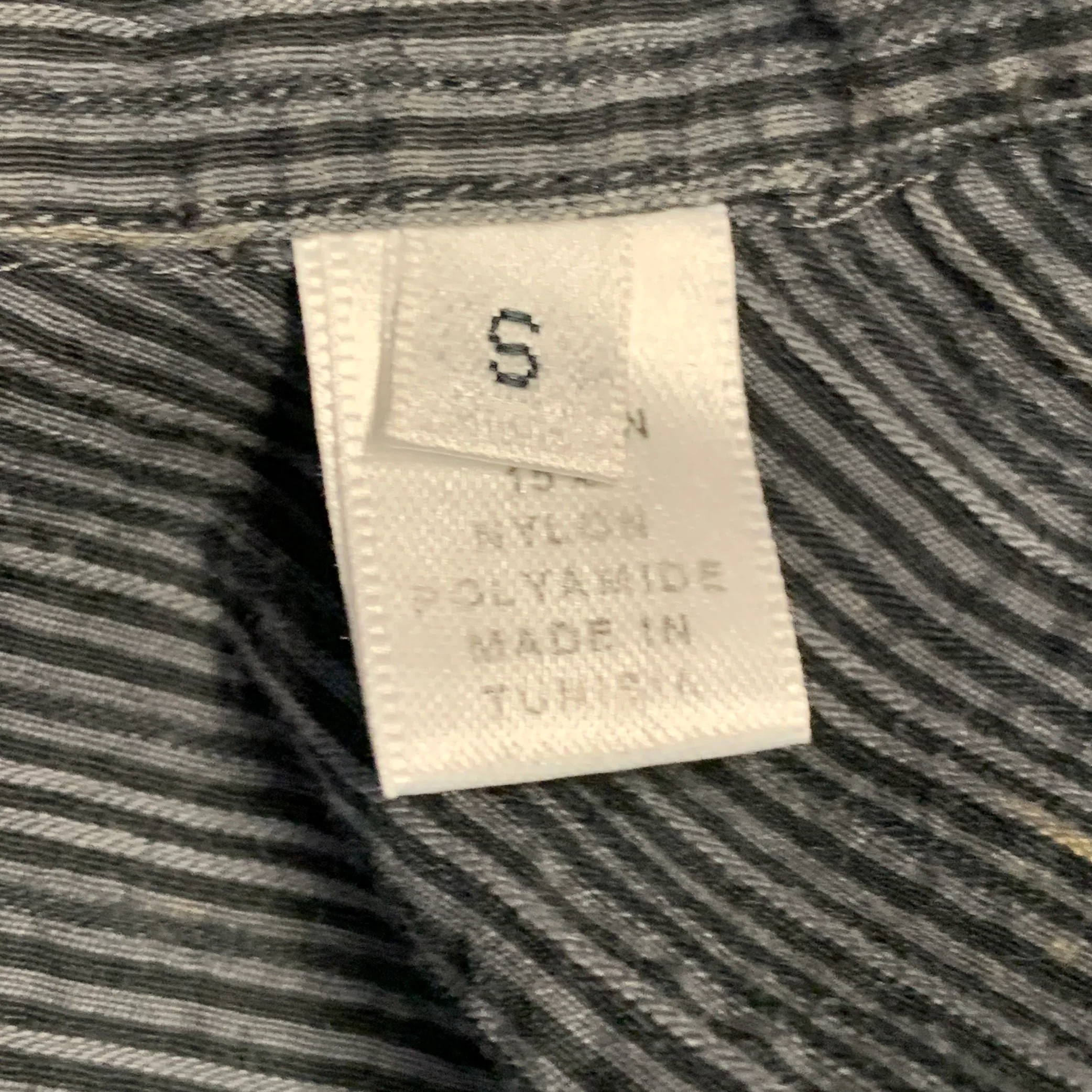 ARMANI COLLEZIONI Size S Grey Black Seersucker Stripe Cotton Blend Long Sleeve Shirt - Image 10