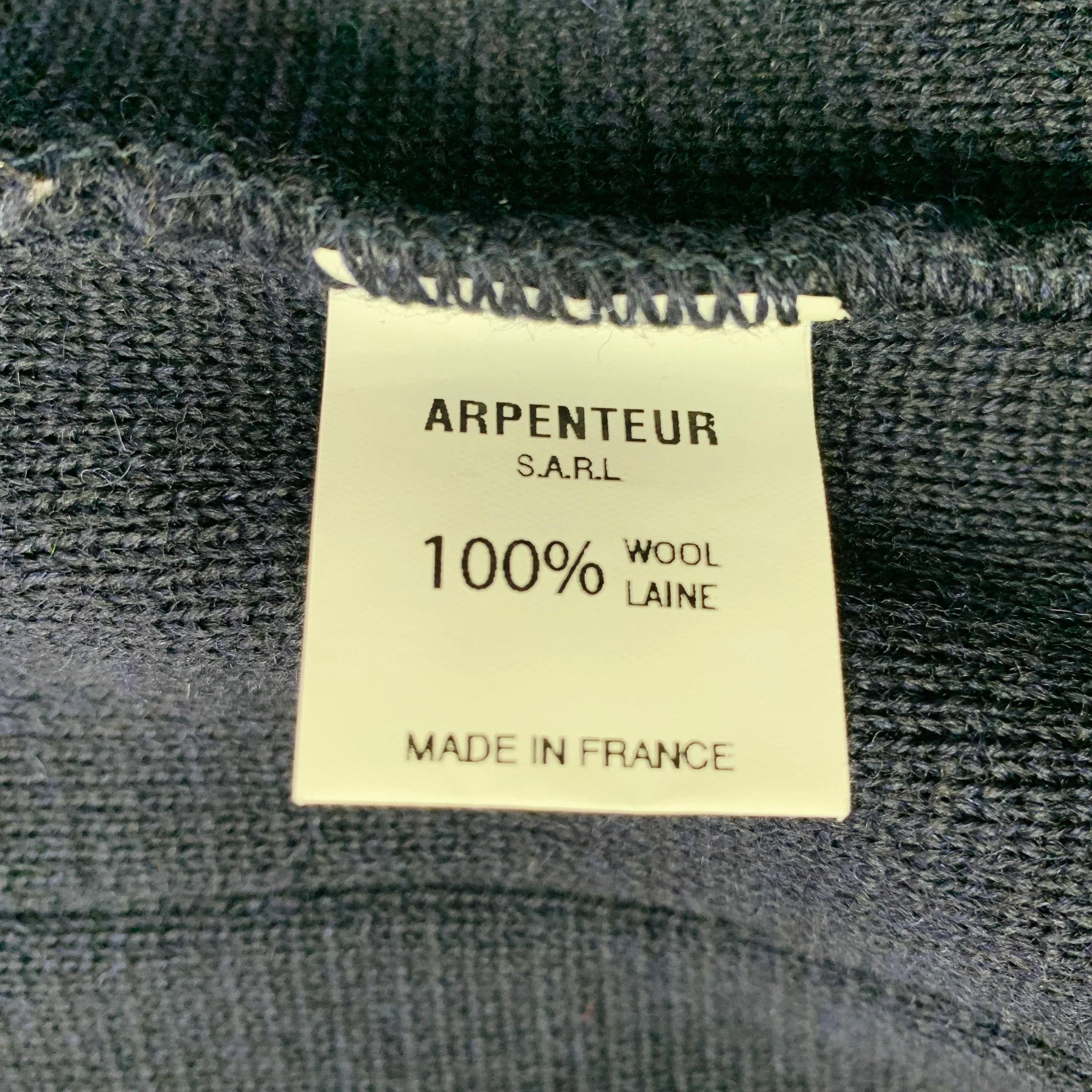 ARPENTEUR Size L Navy Knit Wool Shawl Jacket - Image 6