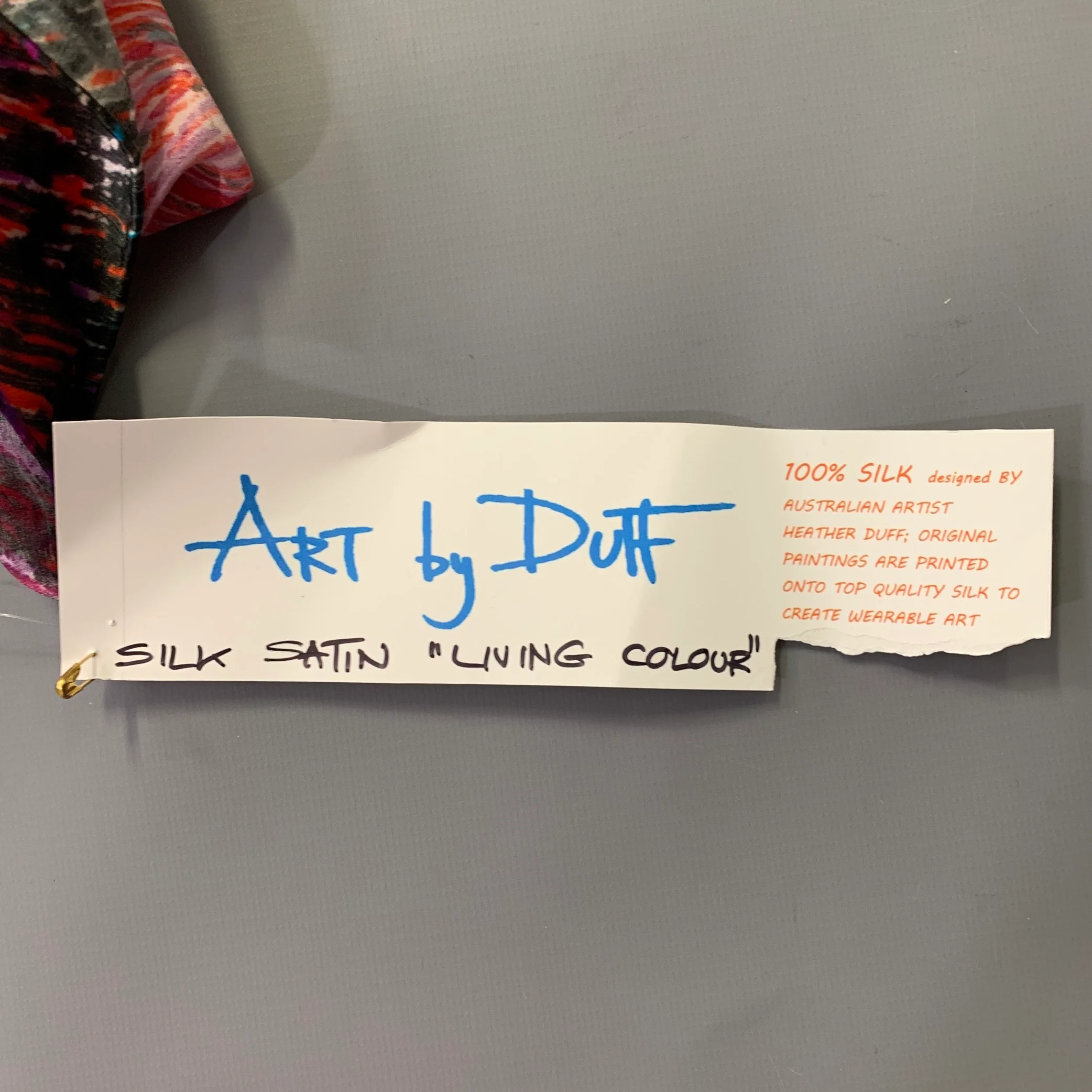 ART BY DUFF Living Colour Multi Color Print Silk Scarf Shawl - Image 4