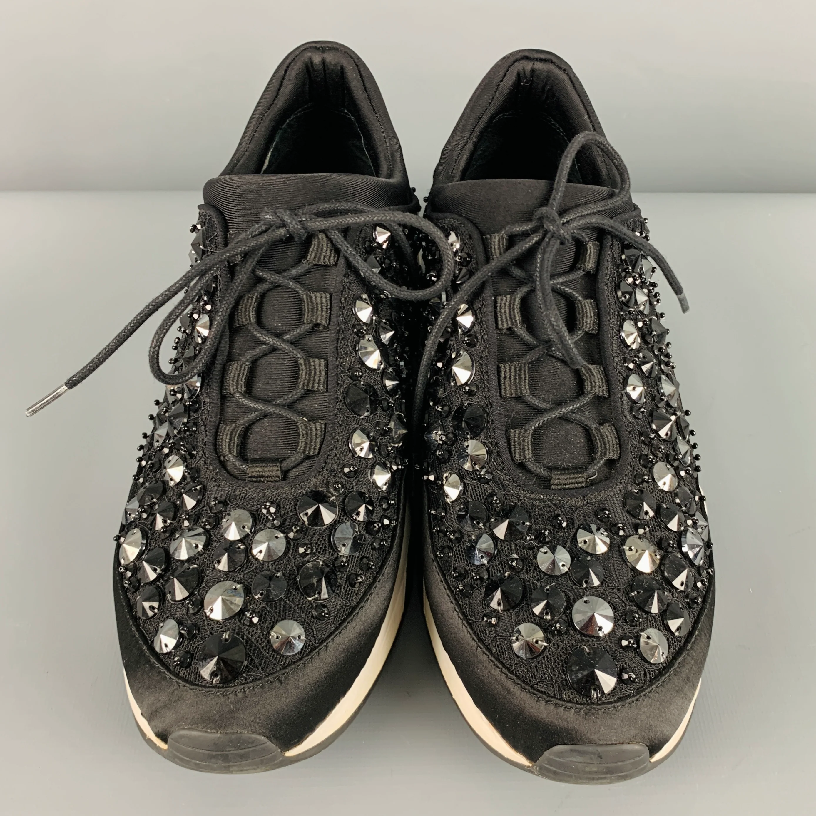 ASH Size 9 Black White Nylon Slip On Sneakers - Image 4