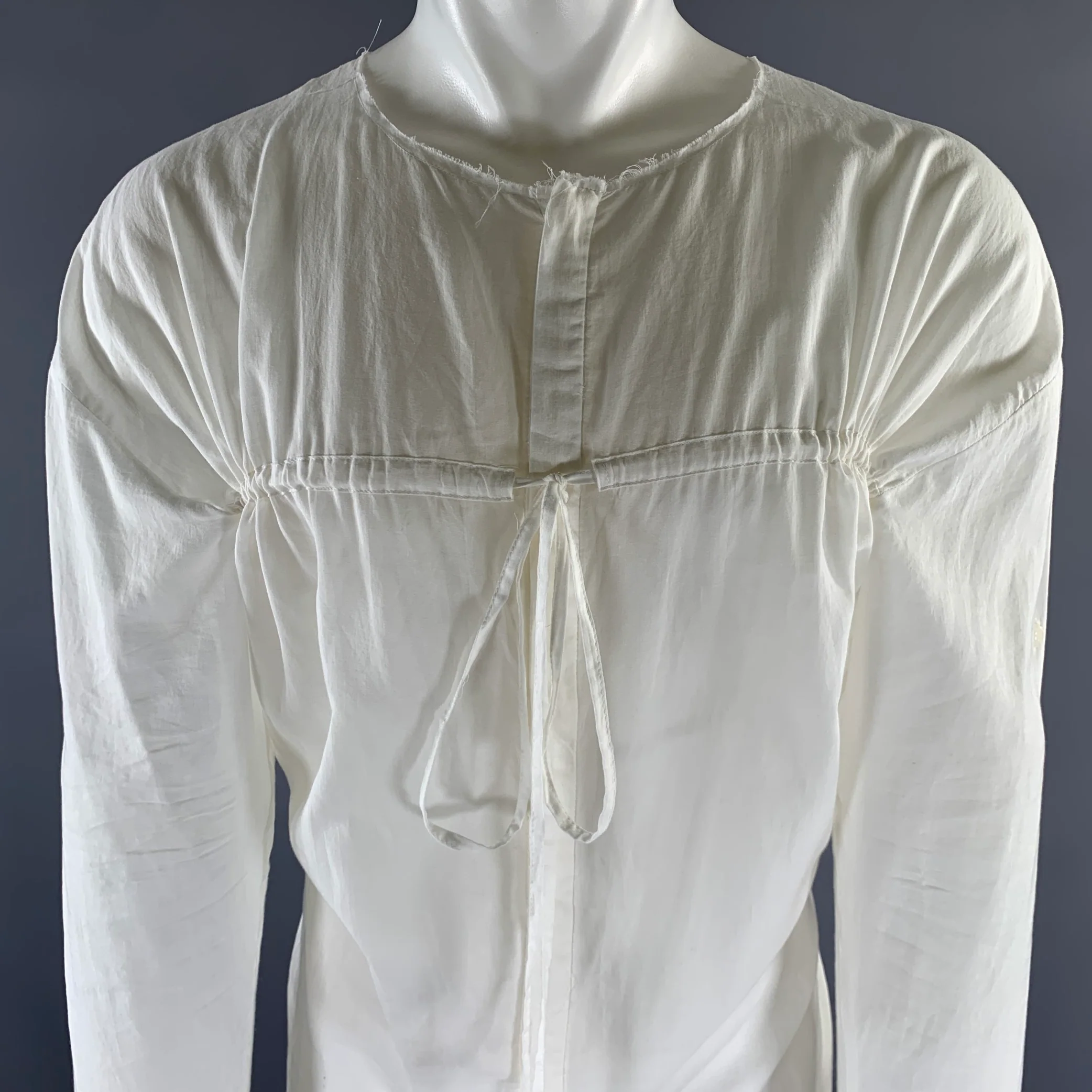 ASKYY TOKYO Size M White Silk Blend Long Sleeve Shirt - Image 2