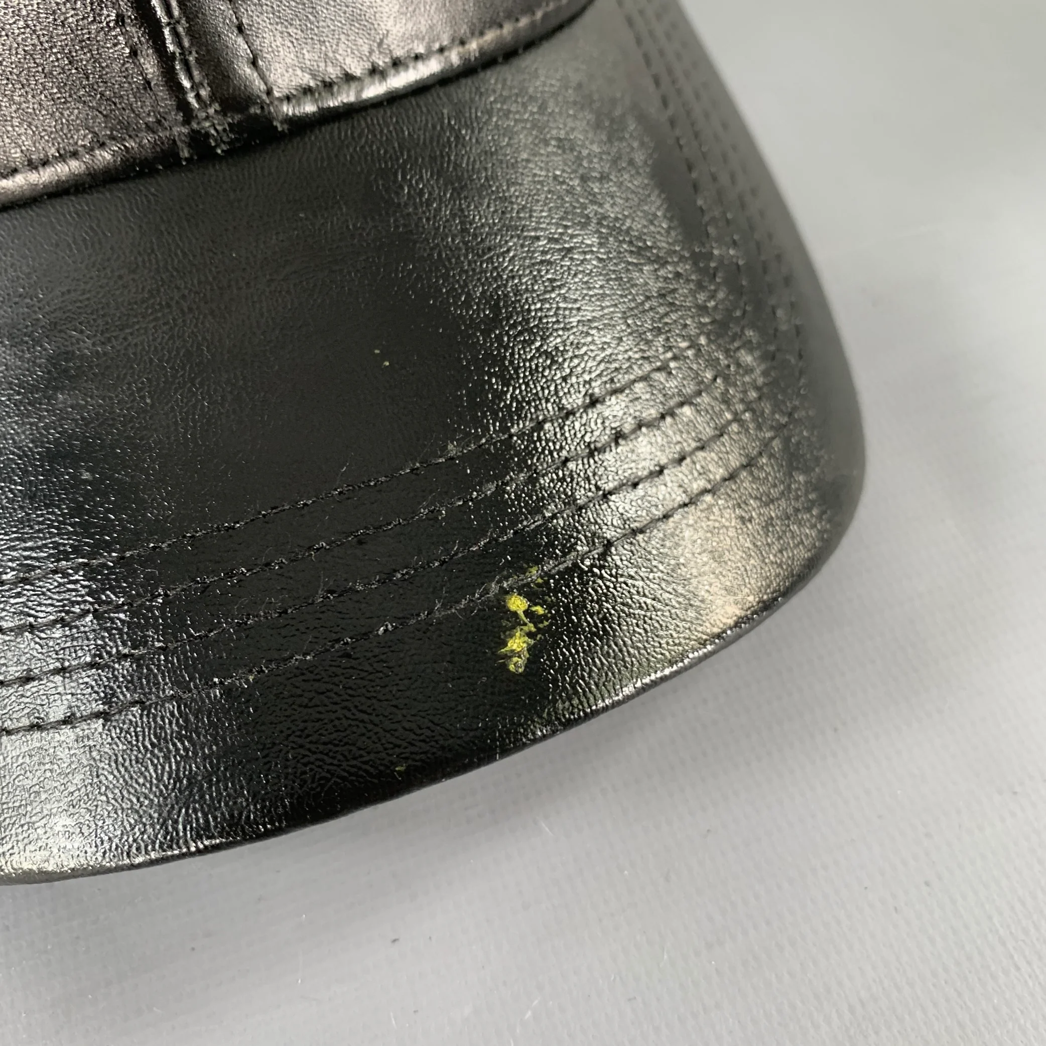 ASSEMBLY NEW YORK Black Leather Baseball Cap Hat - Image 5