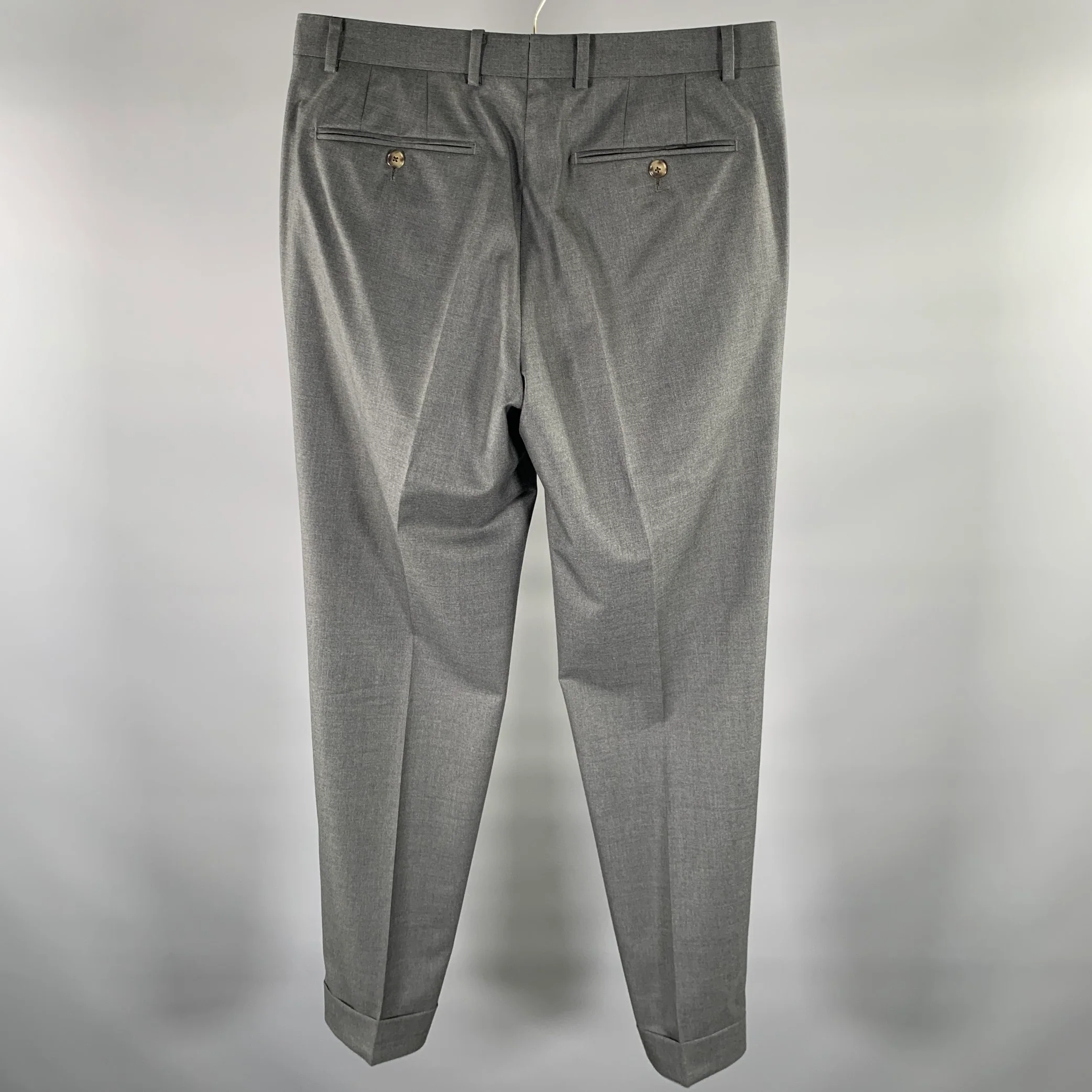 ATELIER MUNRO Size 32 Dark Grey Wool Slim Fit Dress Pants - Image 2
