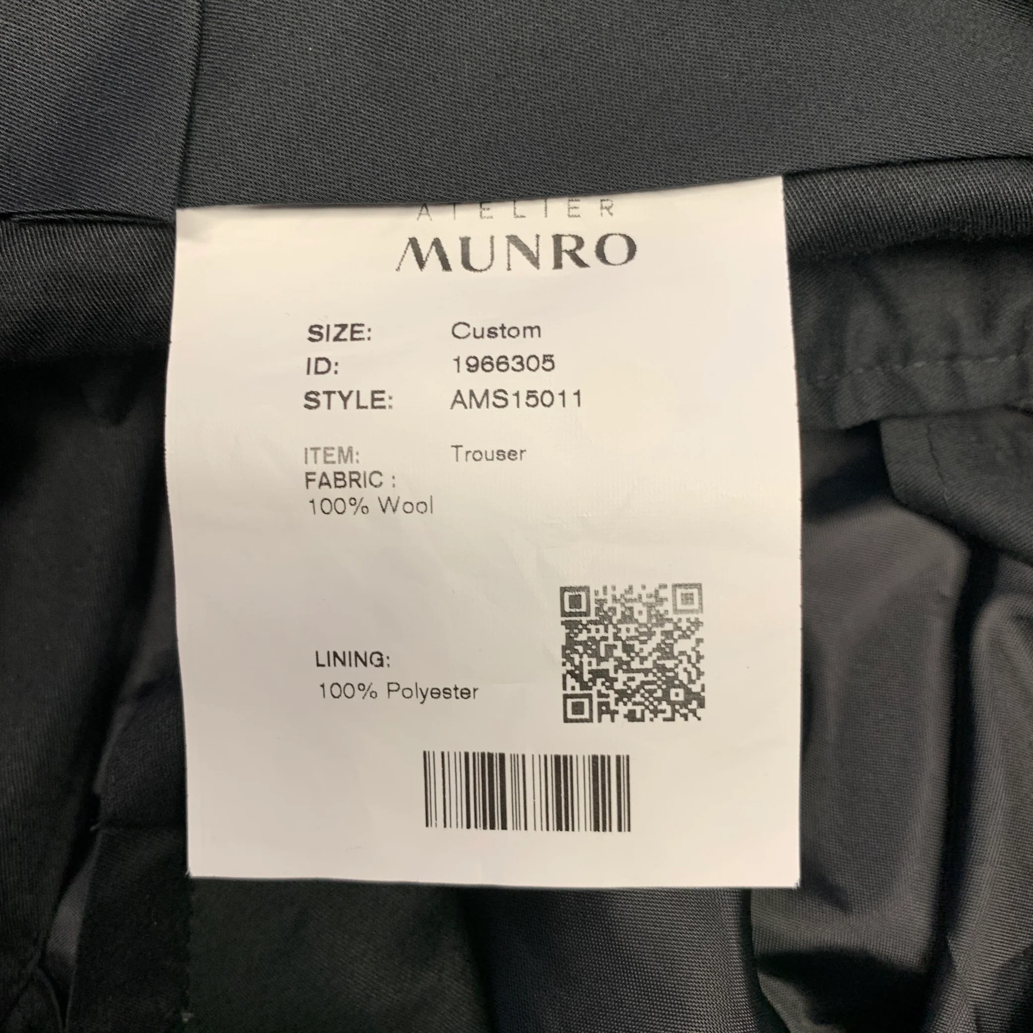 ATELIER MUNRO Size 32 Dark Grey Wool Slim Fit Dress Pants - Image 4