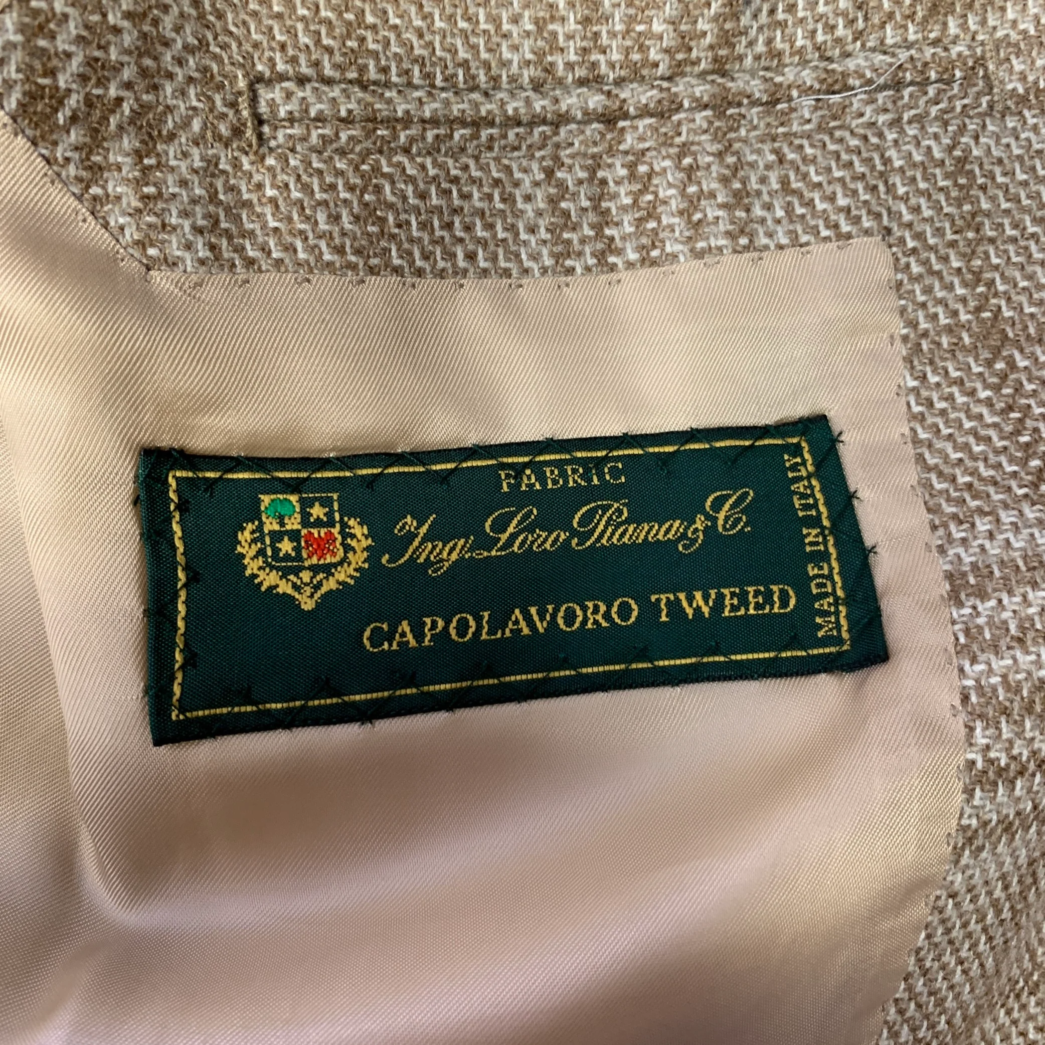 ATELIER MUNRO Size 38 Tan Off White Plaid Check Notch Lapel Sport Coat - Image 7