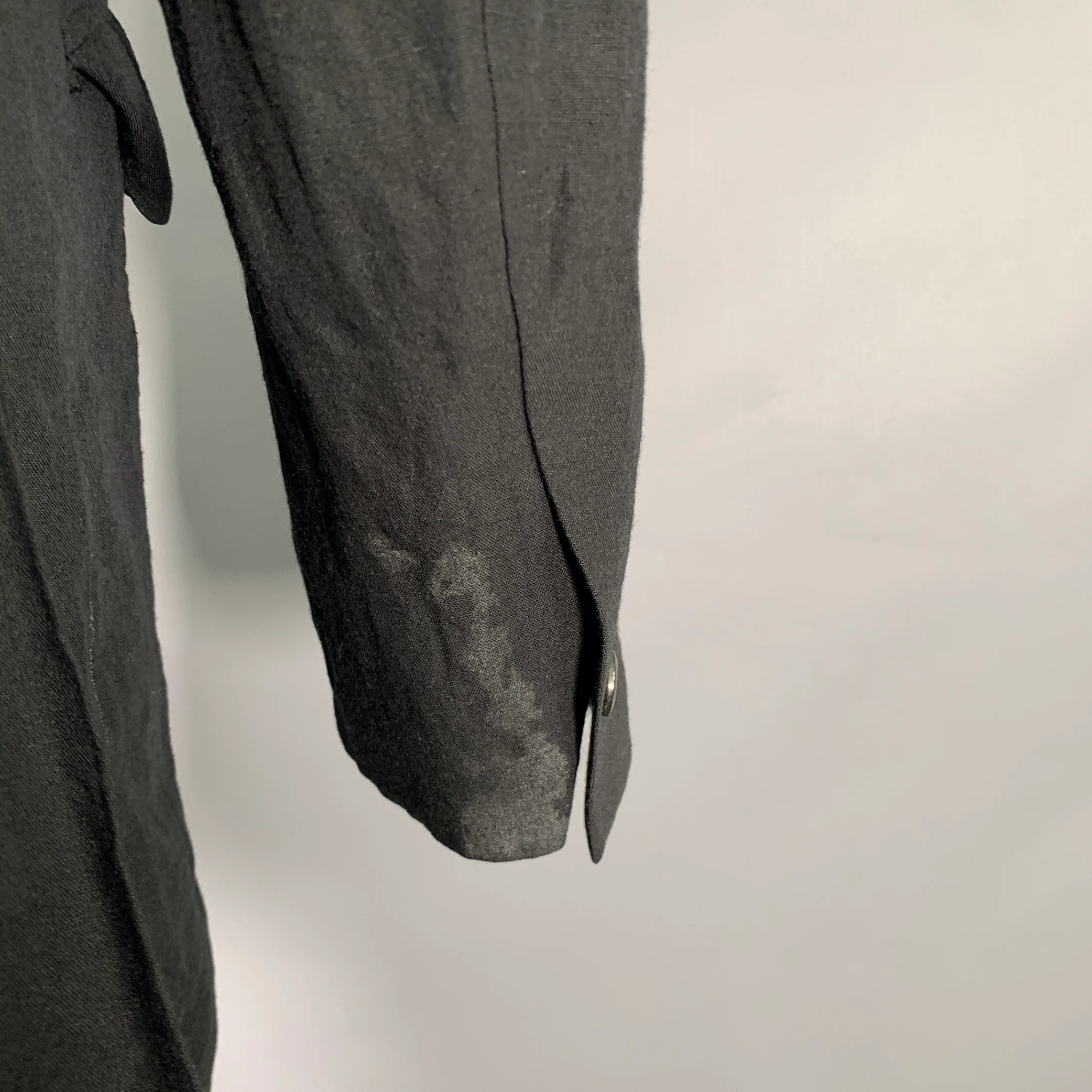 ATTACHMENT Size M Black Wool Linen Peak Lapel Sport Coat - Image 5