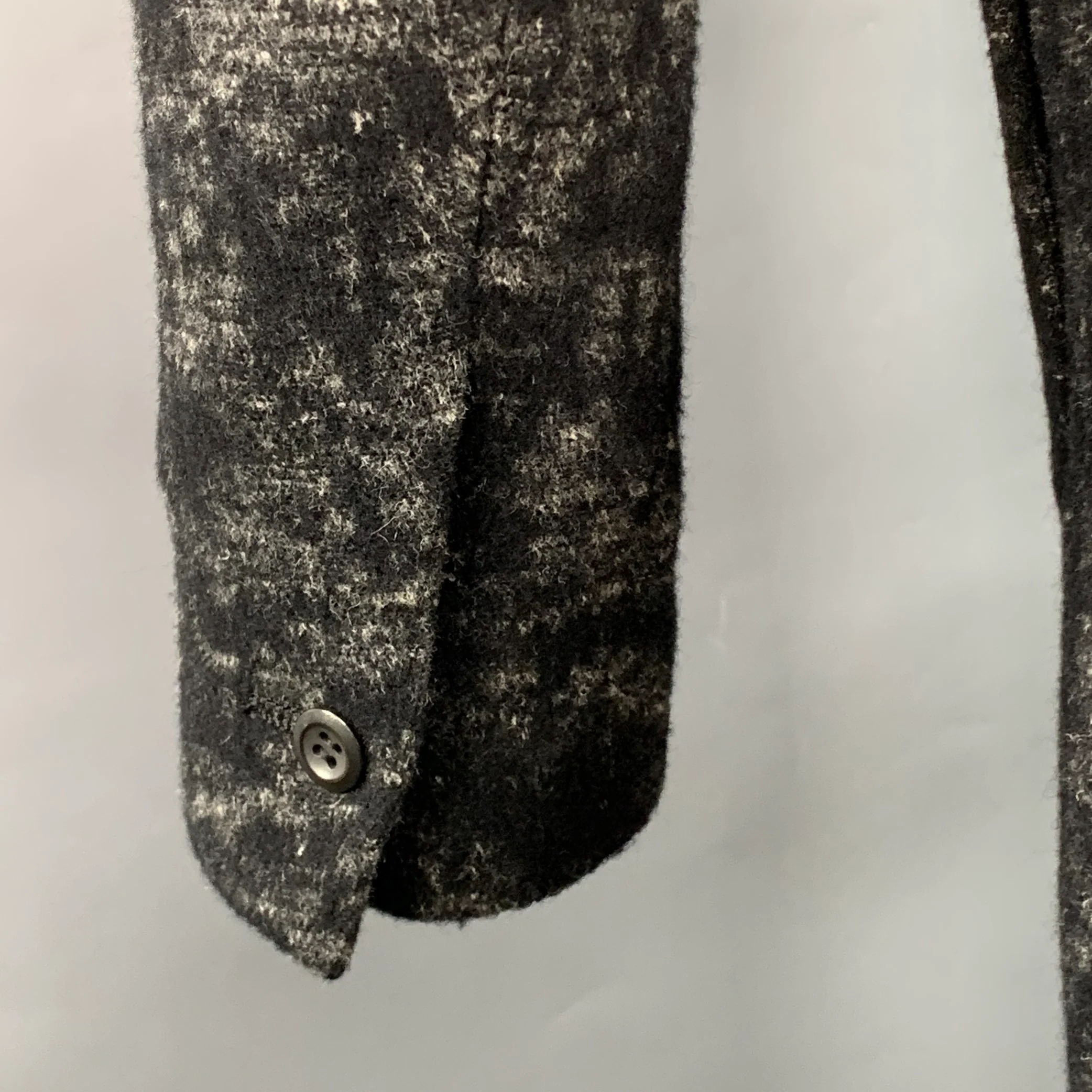 ATTACHMENT Size S Black Grey Textured Wool Jacket - Image 5